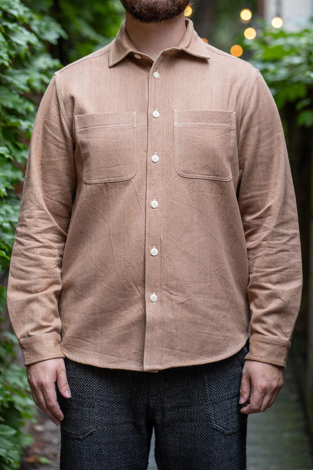Ames Workshirt - Kutch Brown Handwoven Denim
