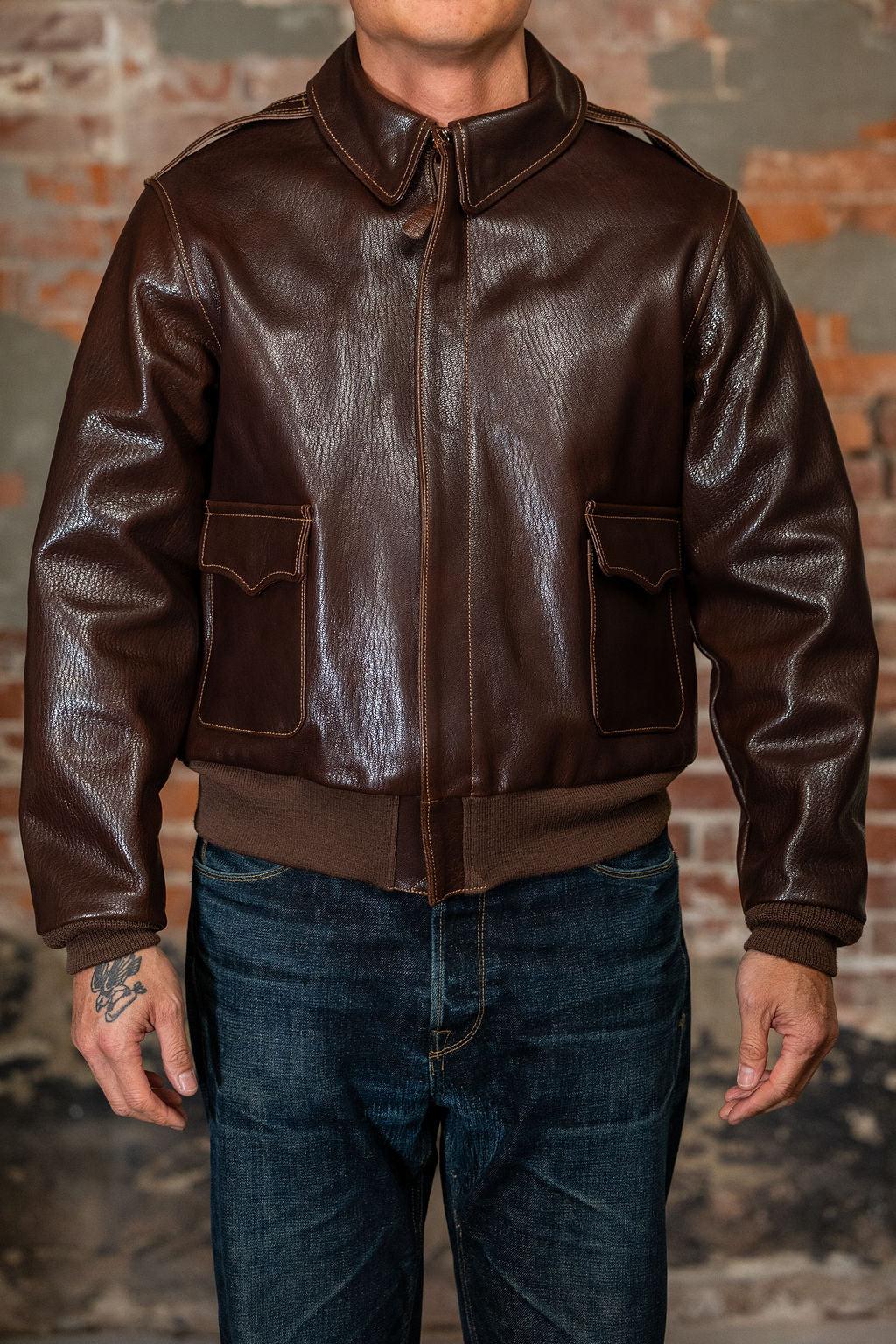 BR80686 Type A-2 “Buzz Rickson Clothing Co. Contract No.18091 Goat Skin” - S/Brown