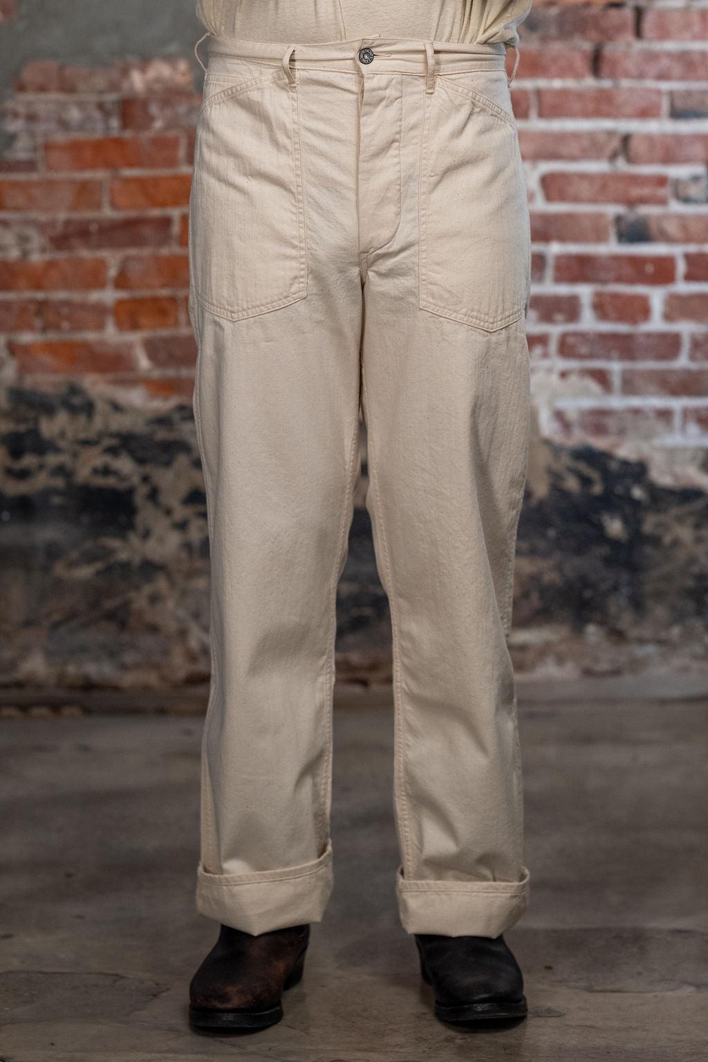 BR42635 White Twill Working Trousers - Off White