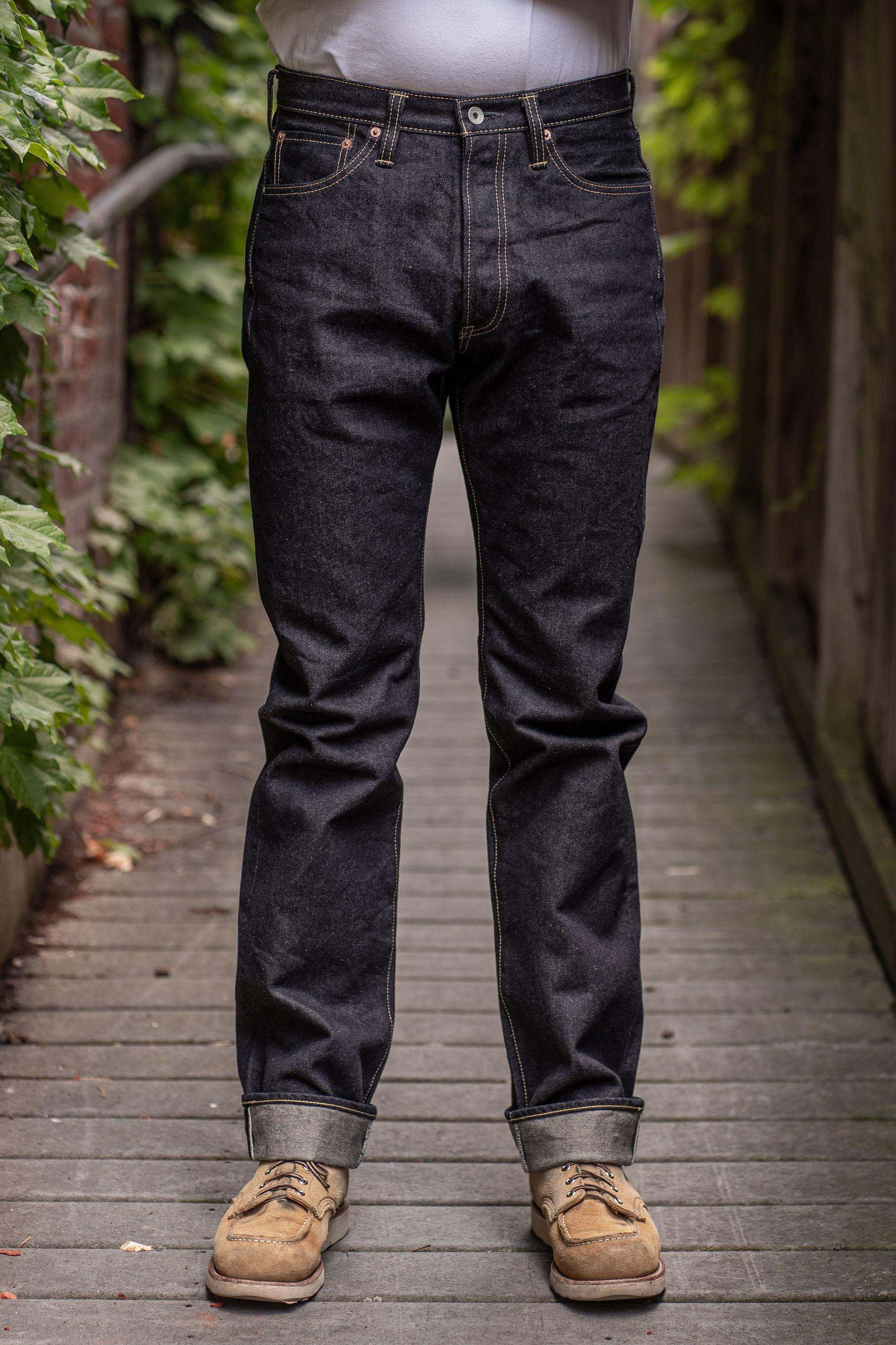 IH-888S-142 14oz Selvedge Denim Medium/High Rise Tapered Cut Jeans - Indigo