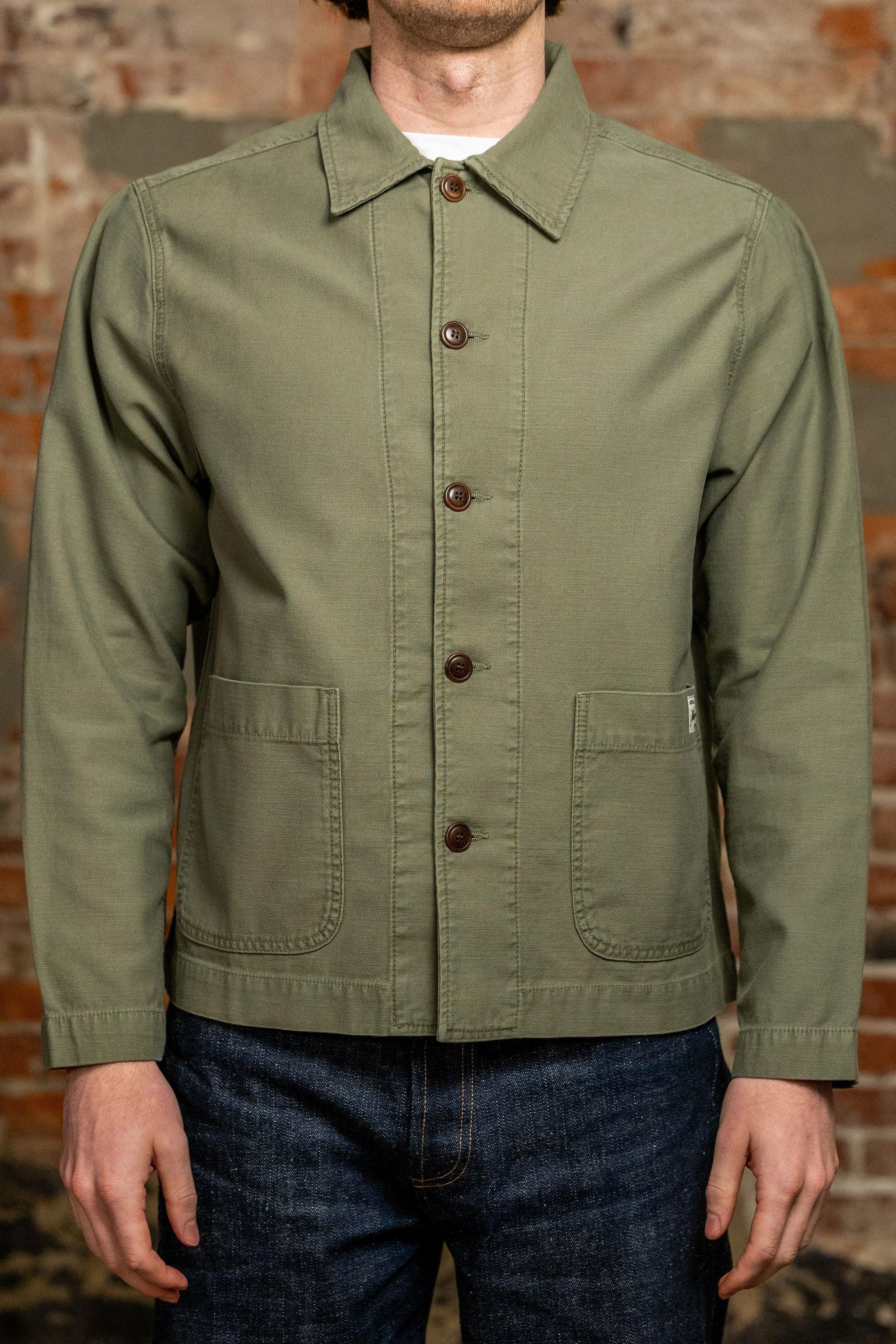 JKT08SC Cropped Worker's Sateen Canvas Jacket - Army