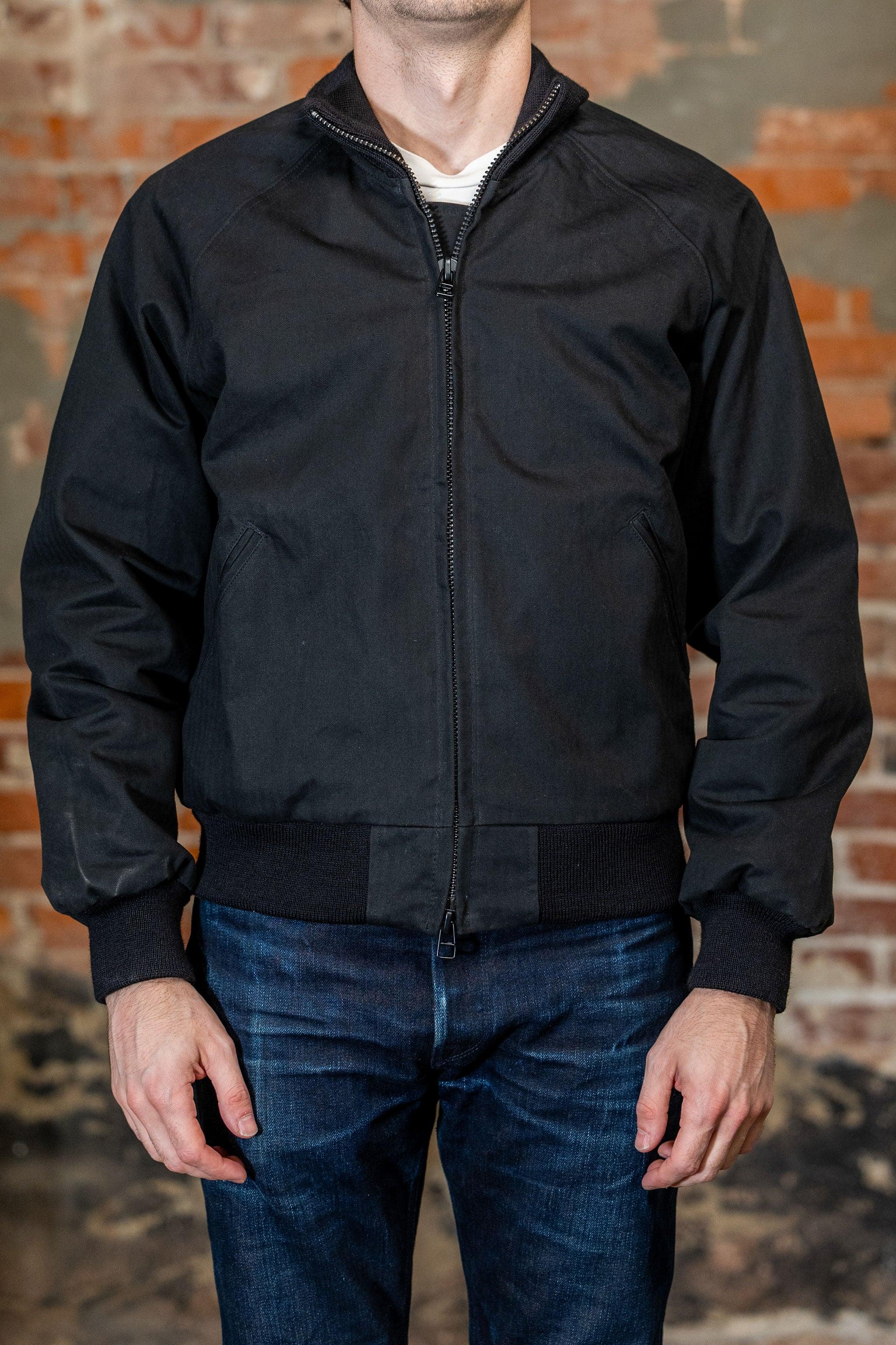 x Merz b. Schwanen Custom Pilot Jacket - Black Dry Wax Cotton