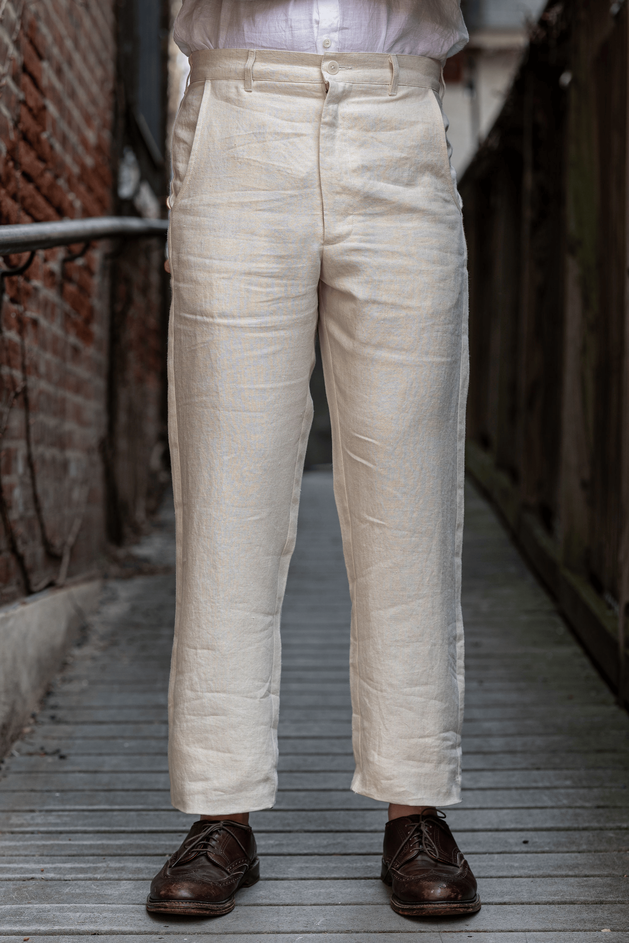 Sateen Pant - Belgian Linen Natural