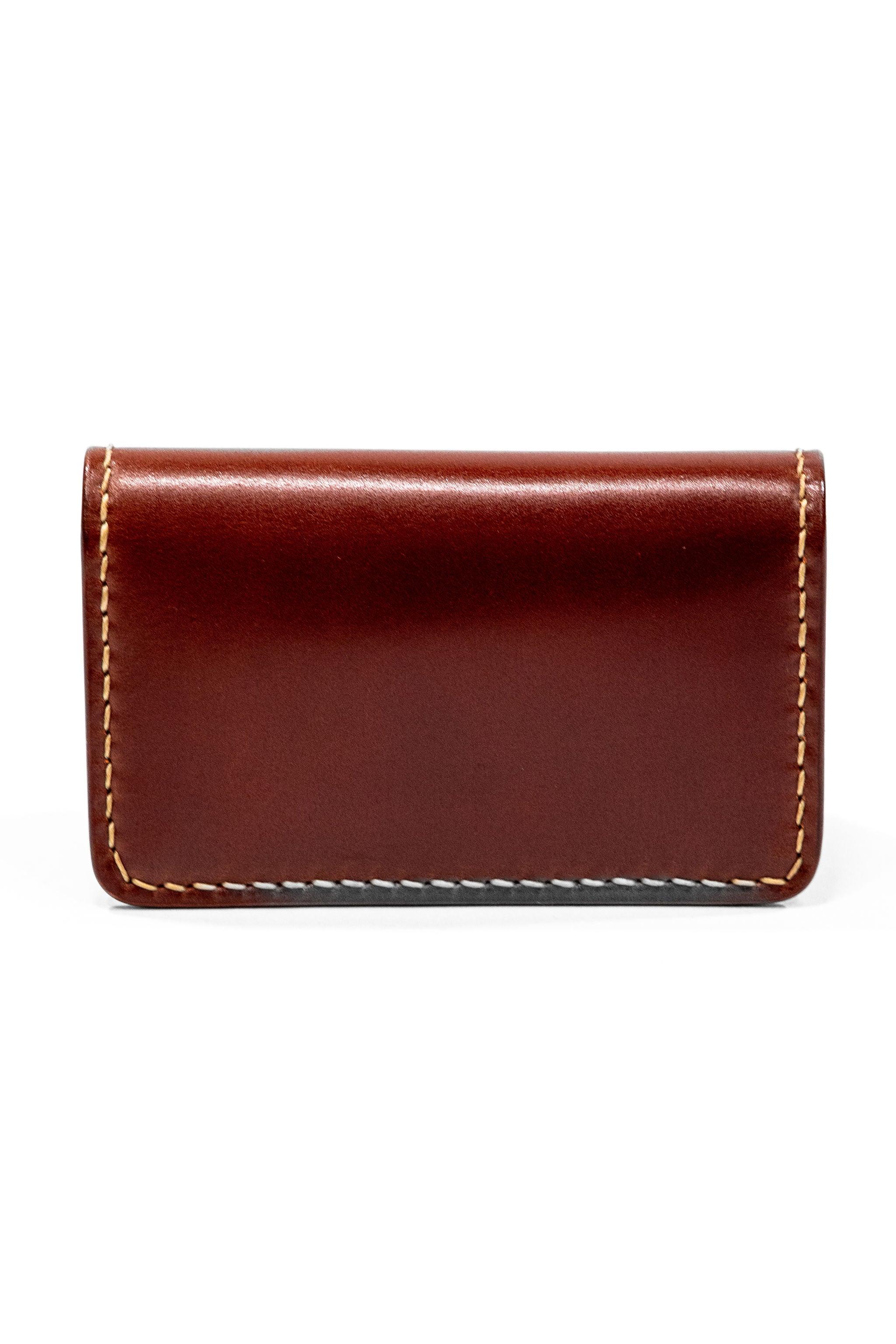 FN-C4C4-3 Cordovan Card Case - Brown Shinki Shell Cordovan