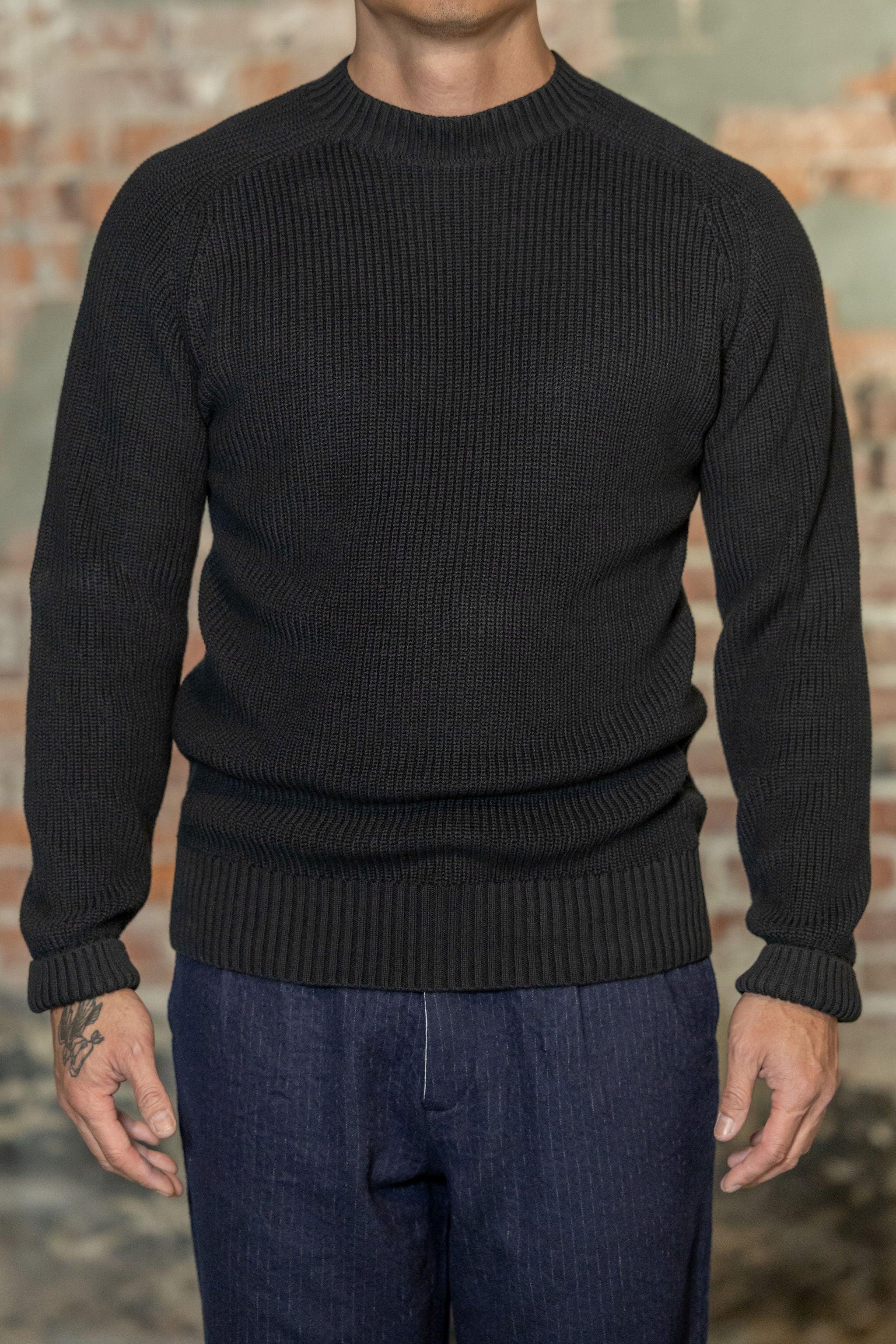 Cotton Crewneck Sweater Black