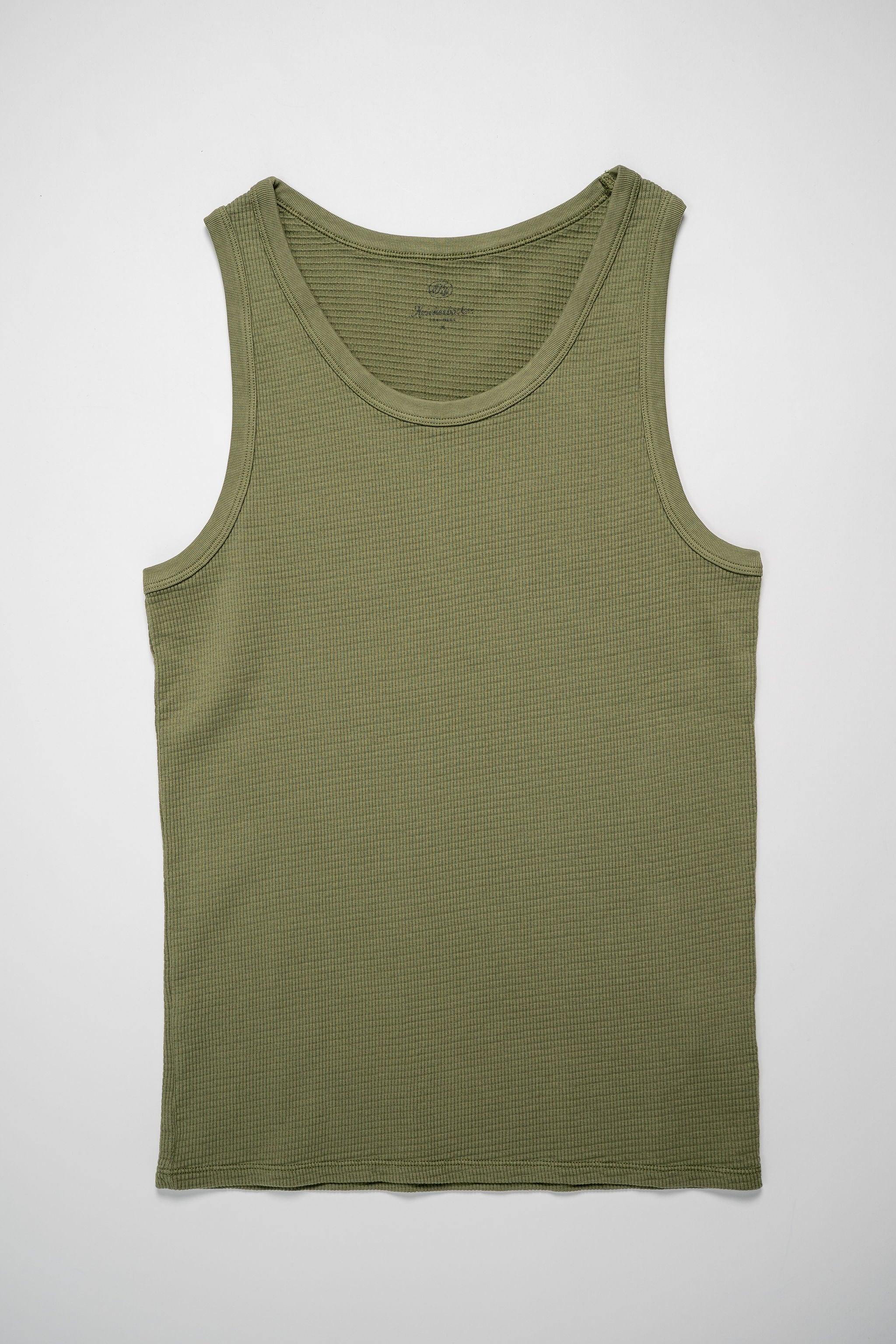Box Knit Tank - Olive