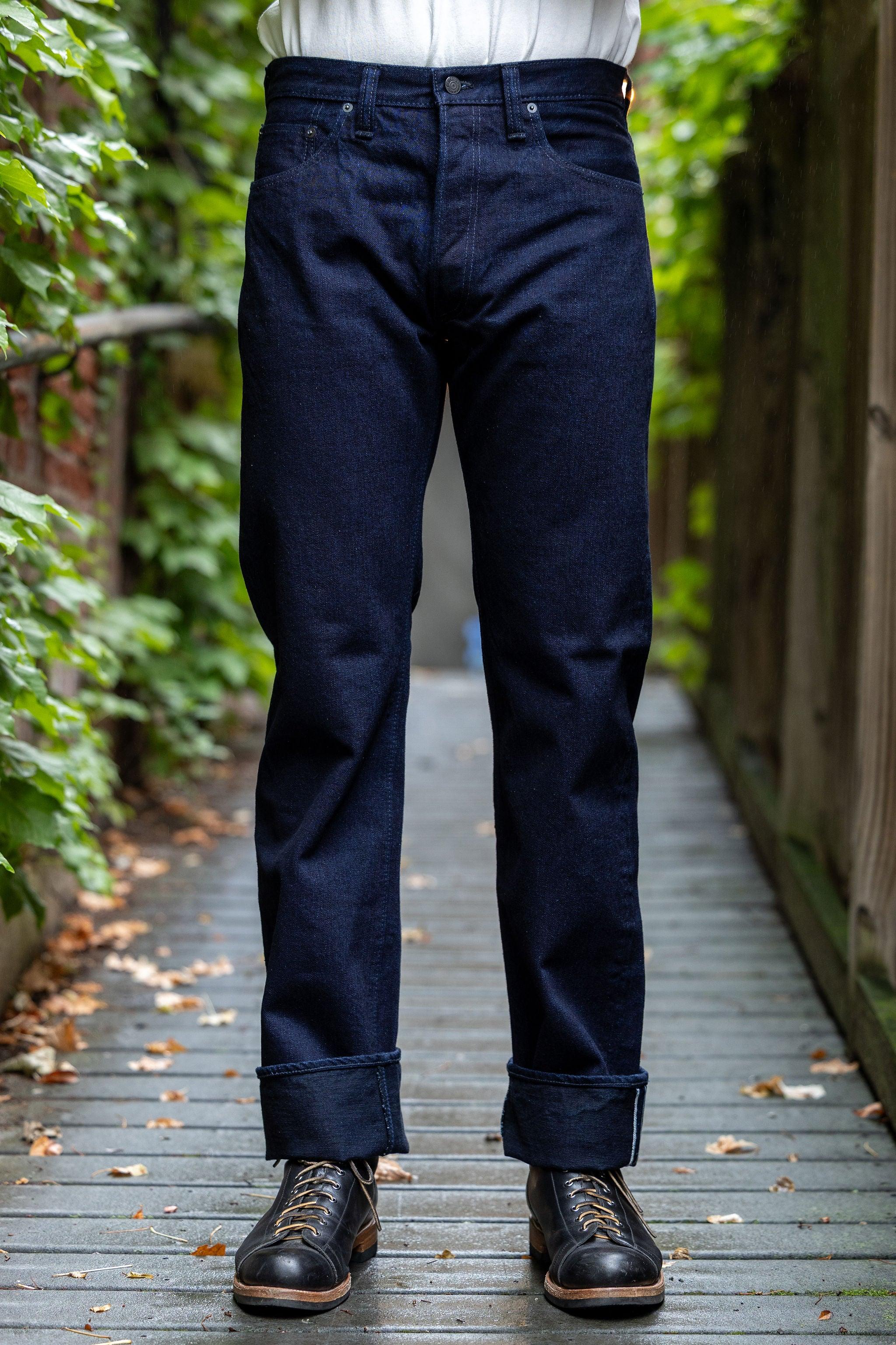 XX-003-IDBK Regular Straight - 14oz Indigo x Black Denim (Rinsed)