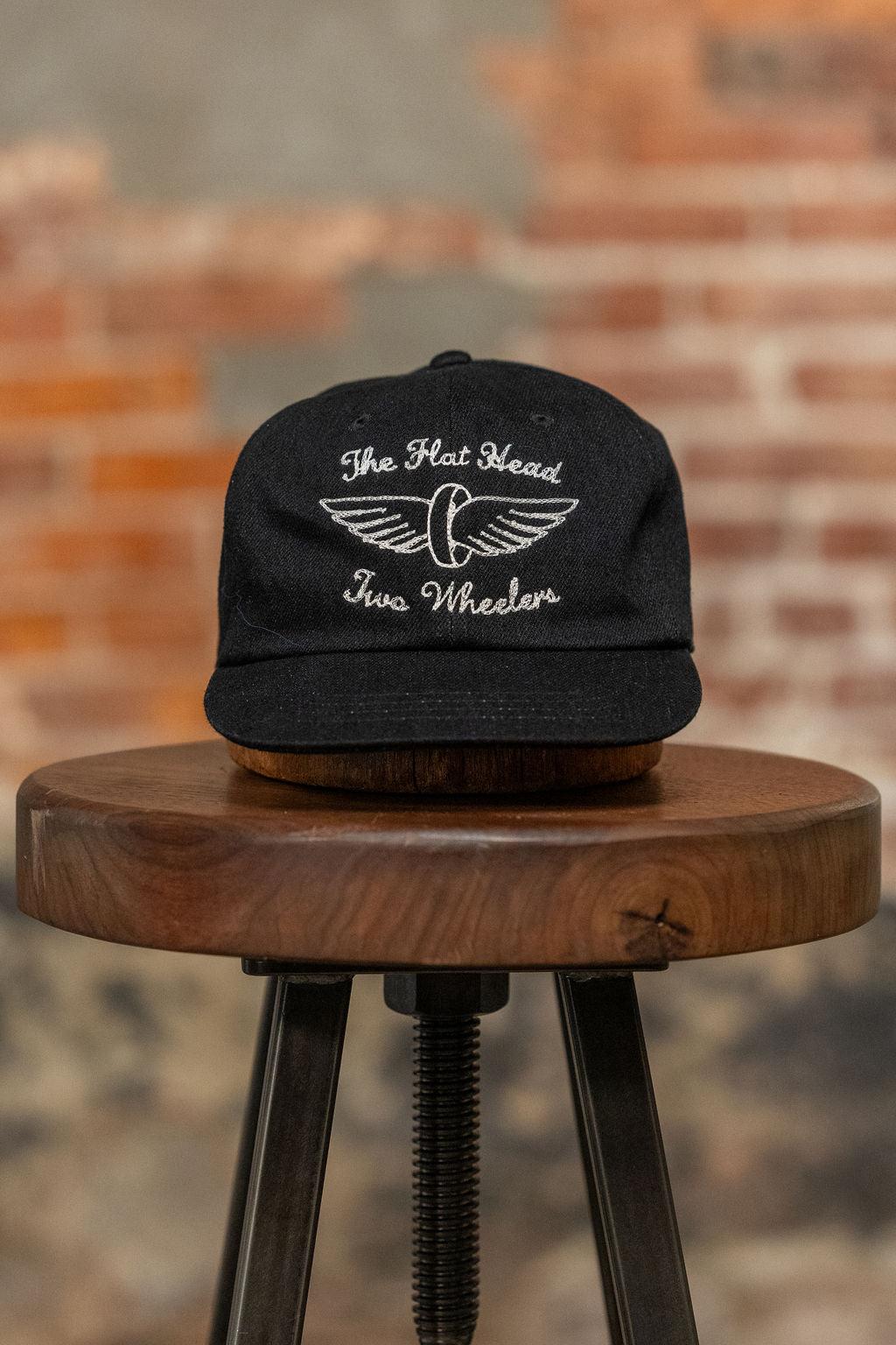 Selvedge Denim Cap Two Wheelers – Black