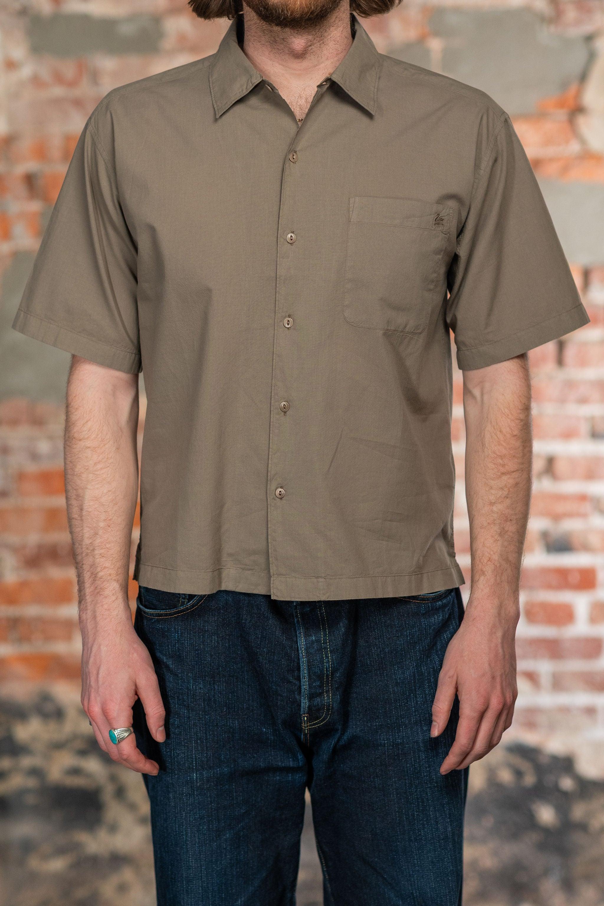 SHIRT09LP Lightweight Cotton Poplin Short Sleeve Shirt - Faded Grain