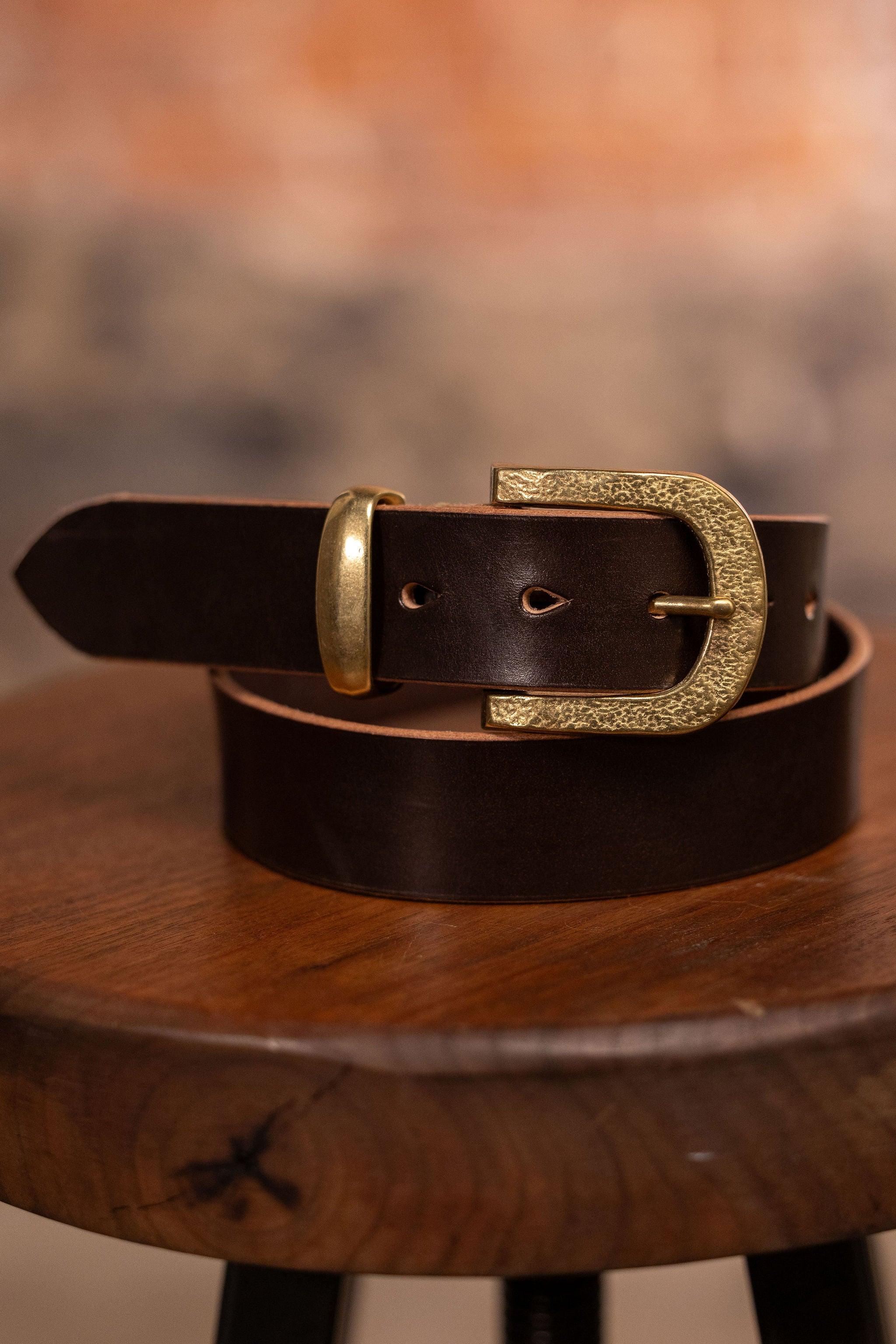Trail Belt - Black Cherry Bridle Brass Buckle