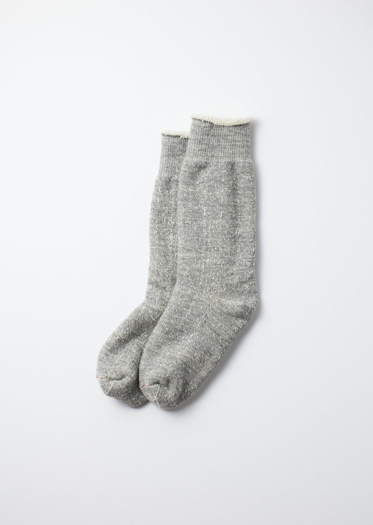 R1001 Double Faced Crew Socks - Marl Grey