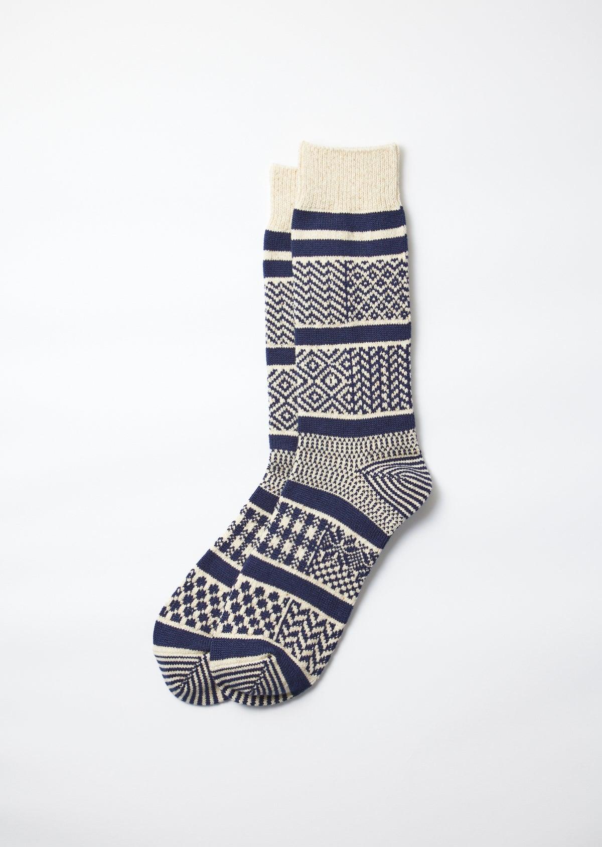 R1337 Multi Jacquard - Ivory Navy