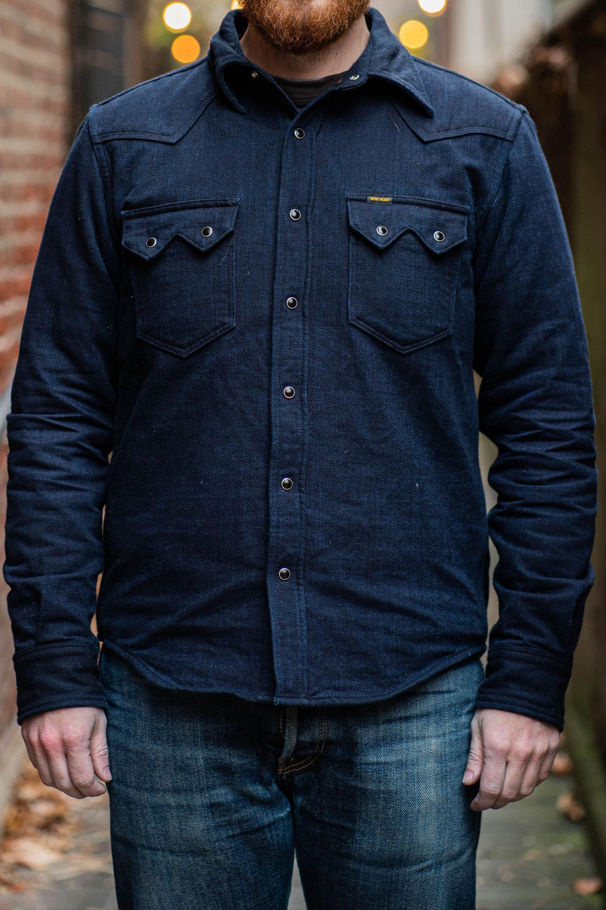 IHSH-368-IND 14oz Double Cloth Western Shirt - Indigo