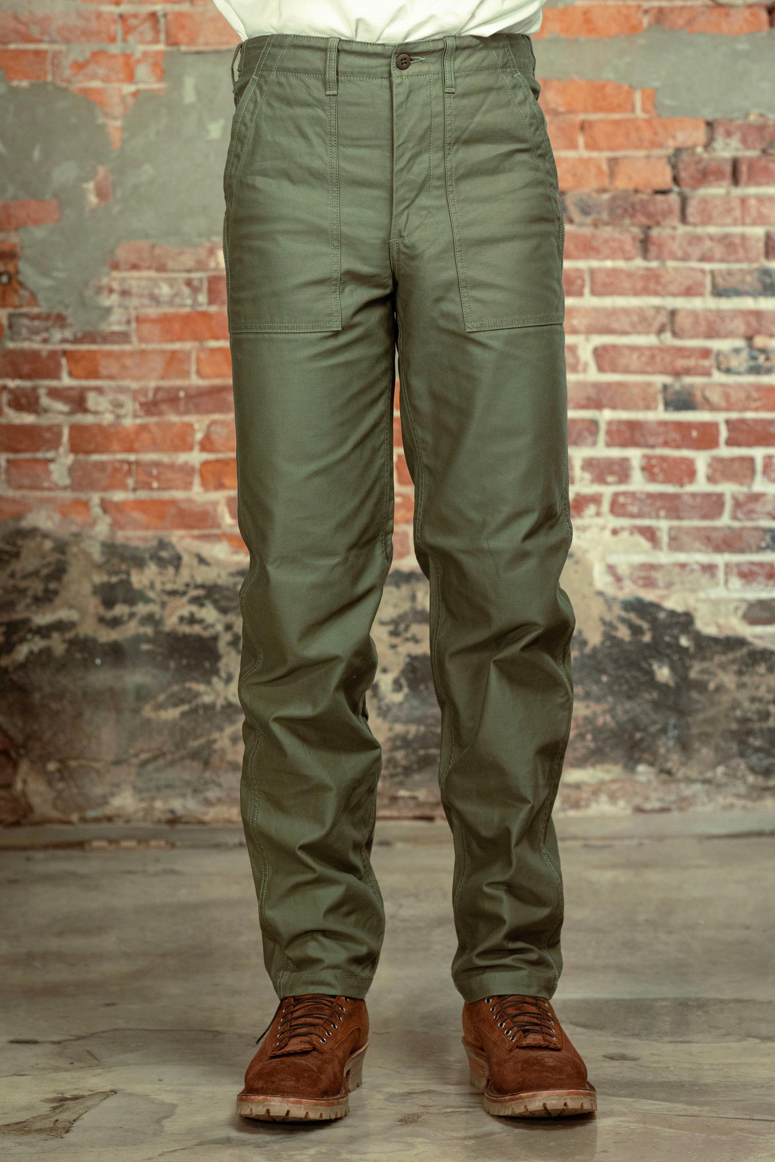 IH-744-GRN 10oz Back Sateen Baker Pants - Army Green
