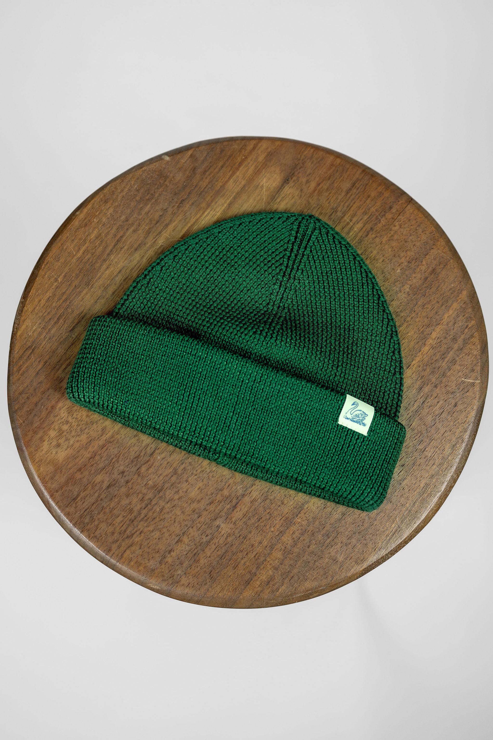 Merz b Schwanen MWBN05 Merino Wool Ribbed Watch Cap - Moss