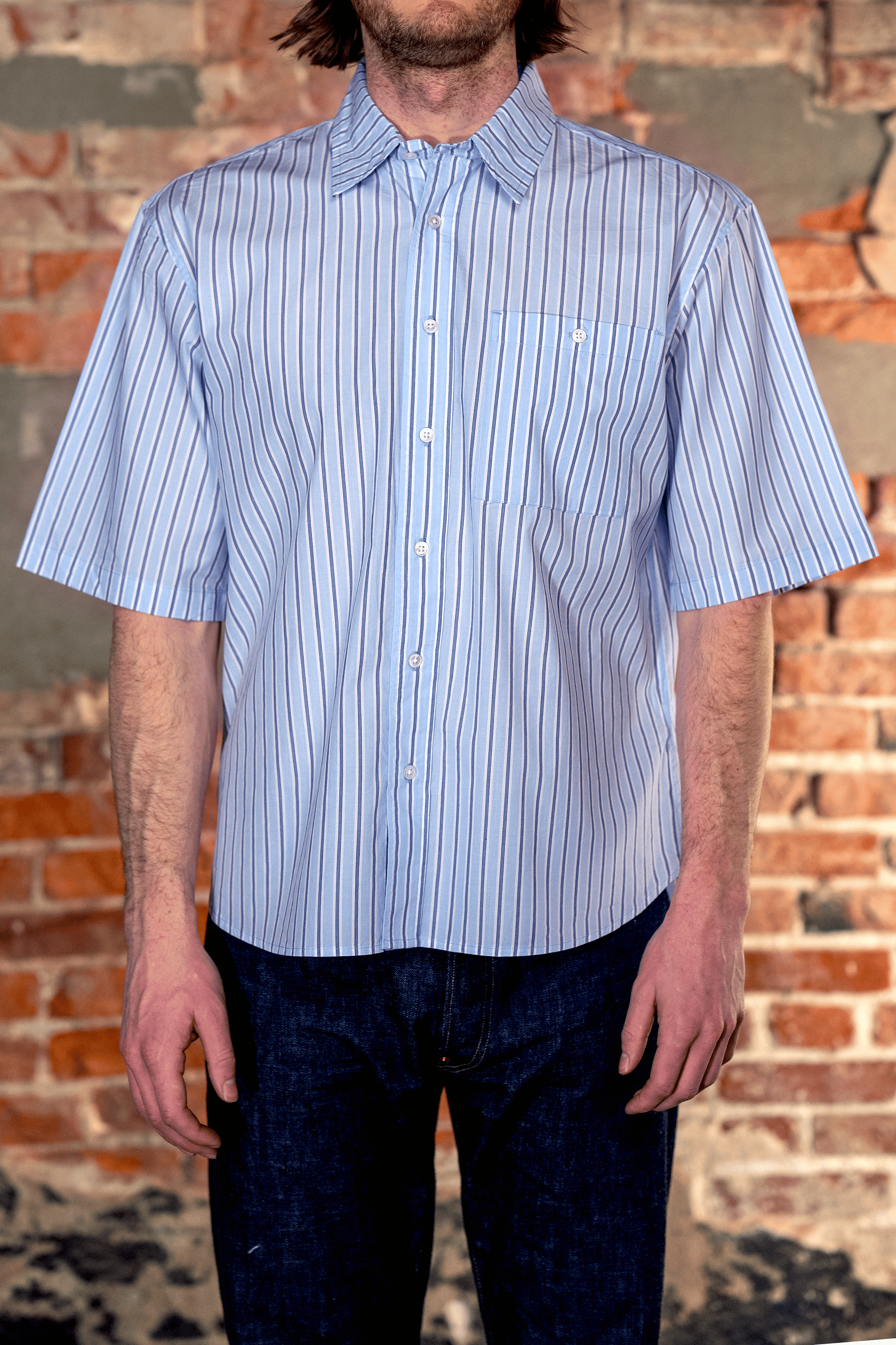 Short Sleeve Commuter - Blue Stripe