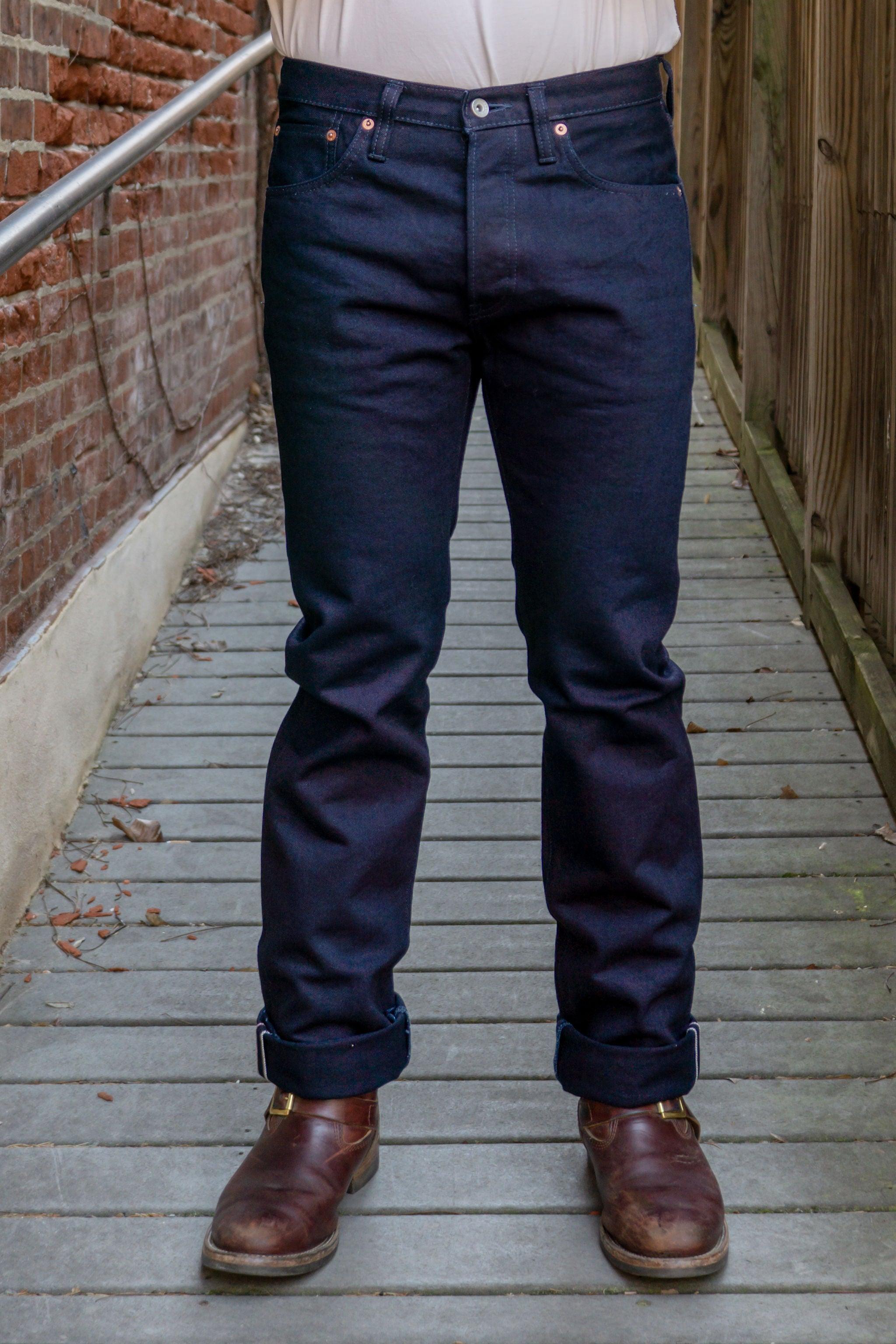 IH-666S-14ii 14oz Selvedge Denim Slim Straight Cut Jeans - Indigo/Indigo