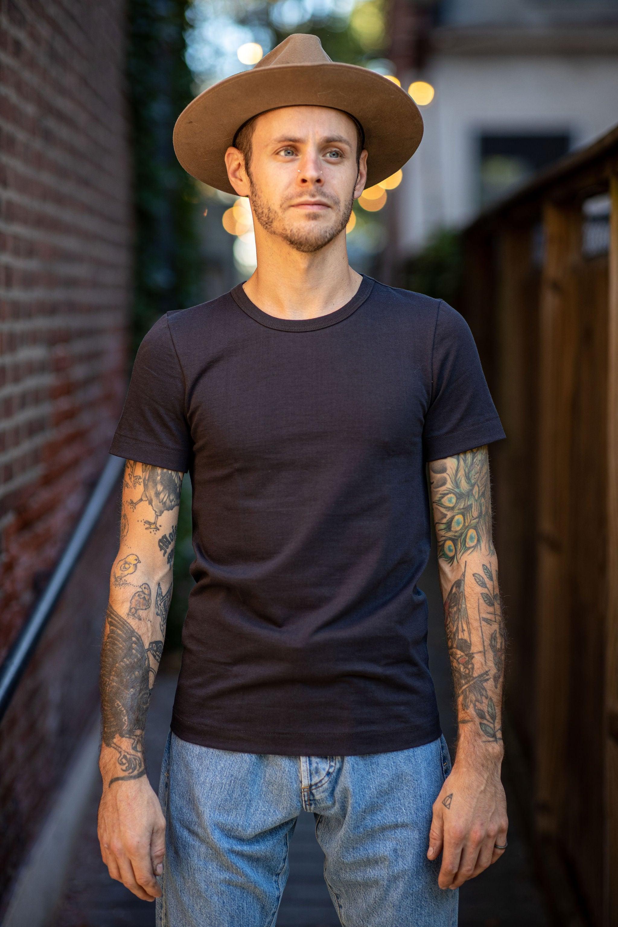 1950's Crew Neck T-Shirt - Deep Black
