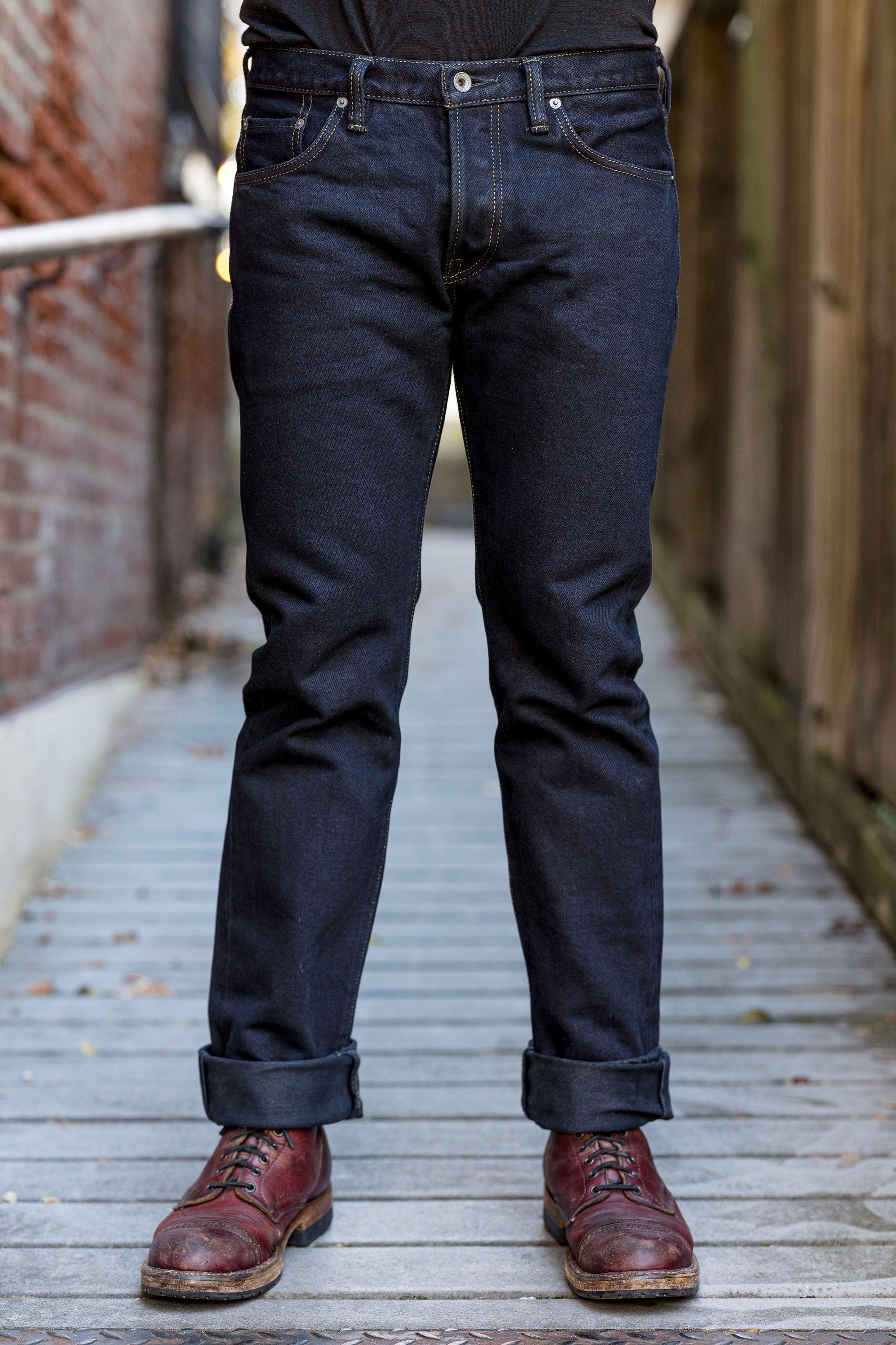 IH-777S-21od 21oz Selvedge Denim Slim Tapered Jeans - Indigo Overdyed Black