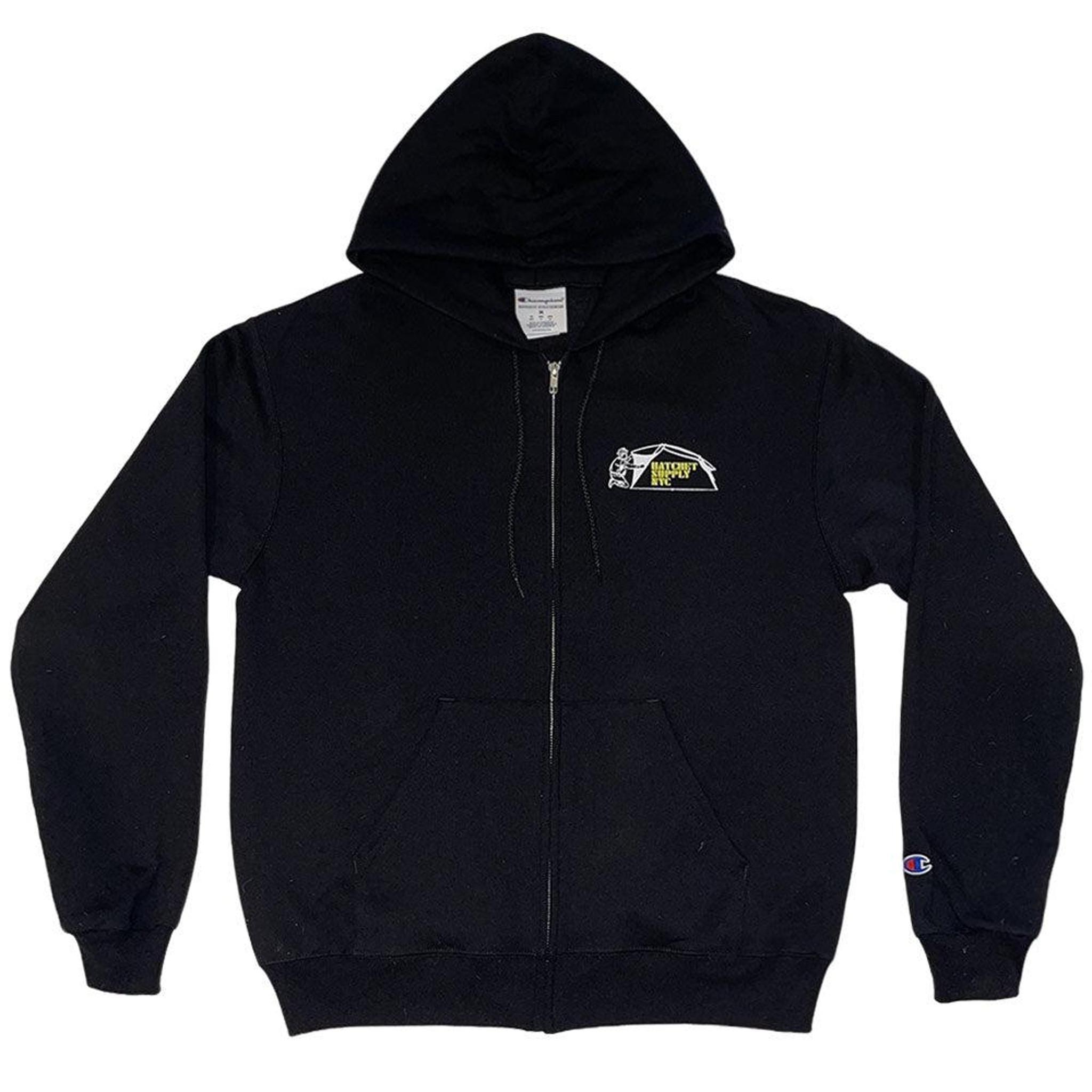 Hatchet x Champion Powerblend Full-Zip Hoodie in Black