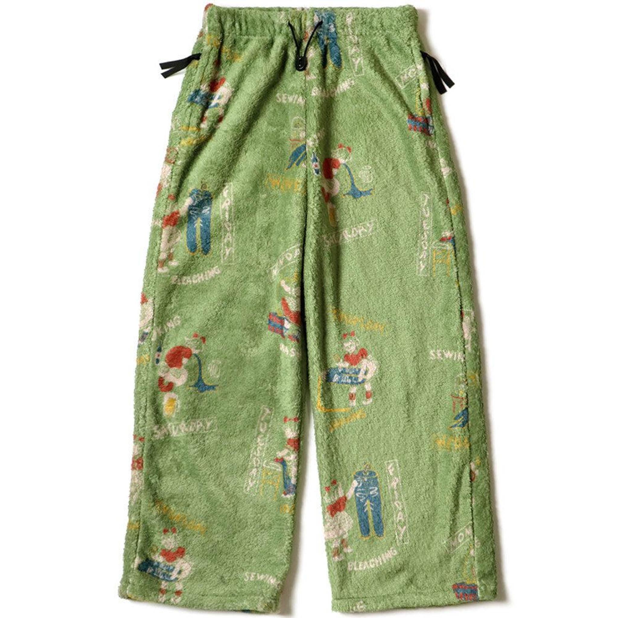 Kountry Calendar Fleece Easy Straight Pants 'Light Green'