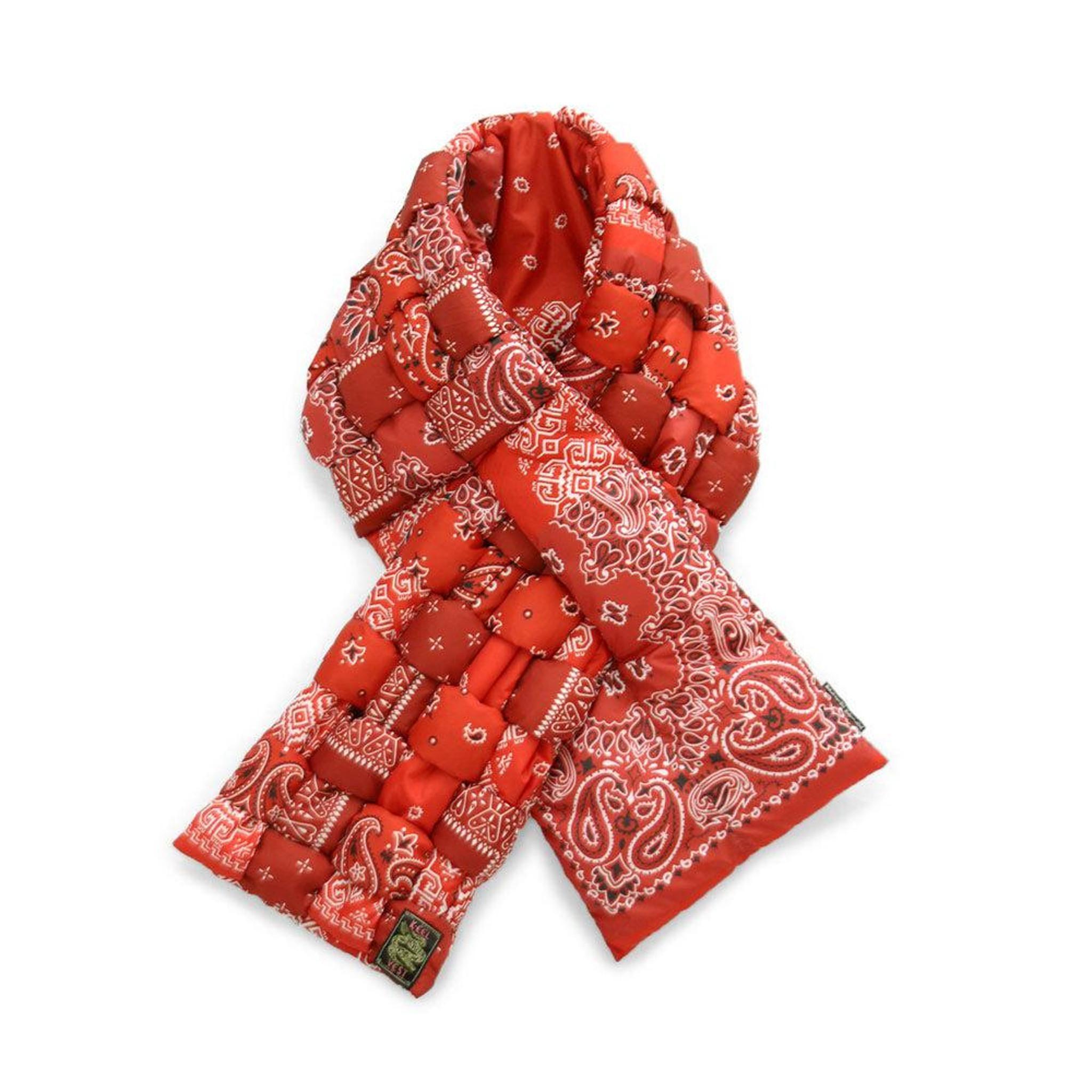 Bandana Print Nylon Keel Weaving Scarf 'Red'