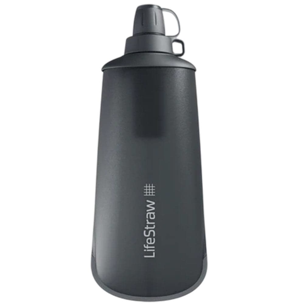 Peak Series Collapsible Squeeze 1L Bottle with Filter in Dark Mountain Gray