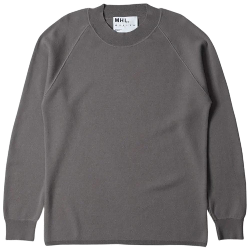 MHL Wide Neck Sweatshirt Fine Merino Wool Concrete