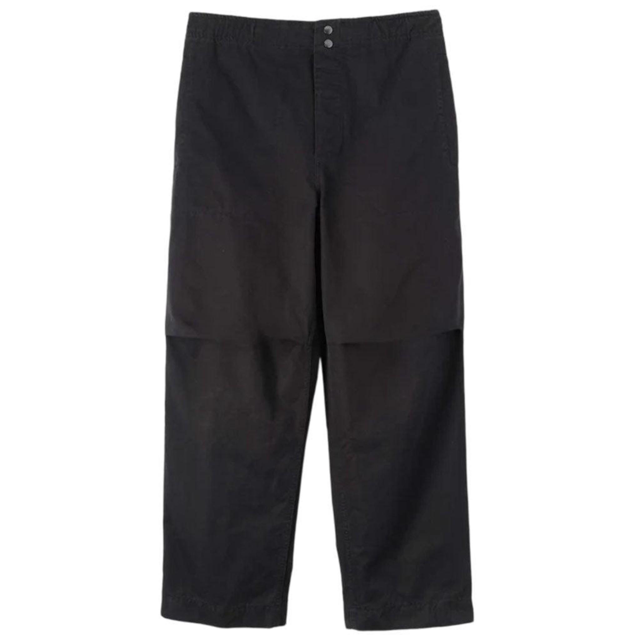 MHL Press Stud Trousers Double Twisted Cotton Canvas in Black