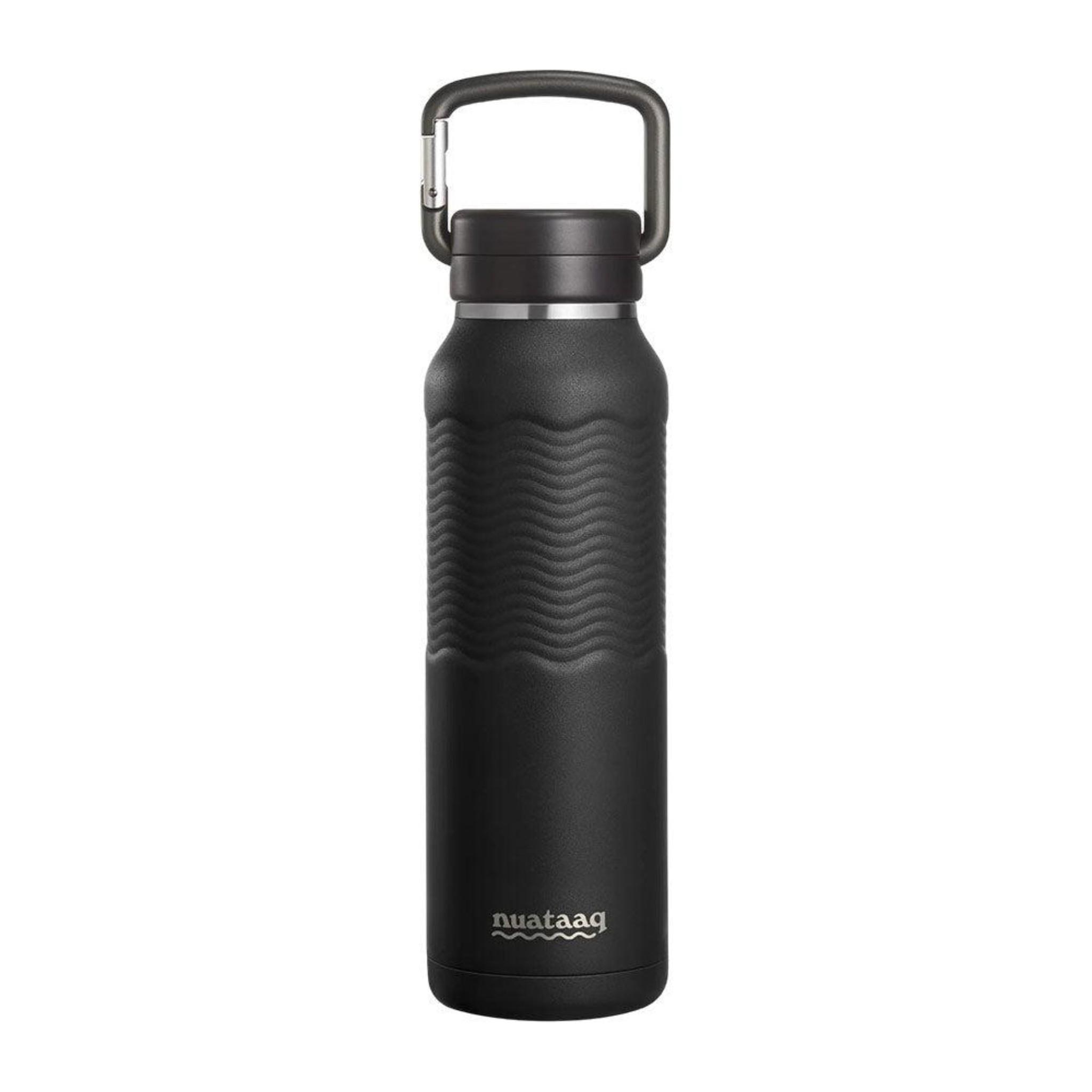 34 Oz / 1L Carabiner Water Bottle With Clip Cap 'Obsidian'