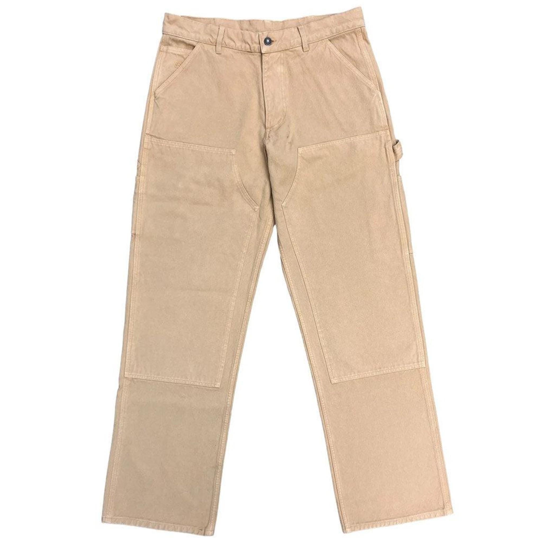 Unisex Canvas Double Knee Pants 'Beige'