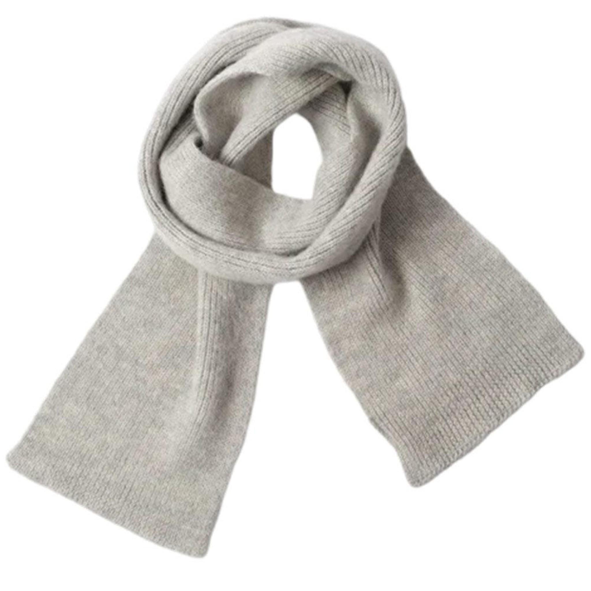 MHL Brushed Scarf Soft Shetland Wool in Light Grey