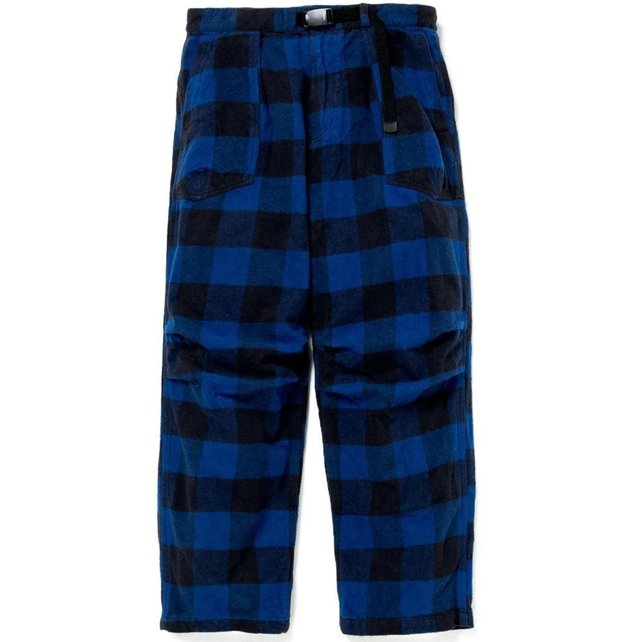 Alpinist Easy Pants Cotton Flannel Block Check Pants 'Blue / Black'