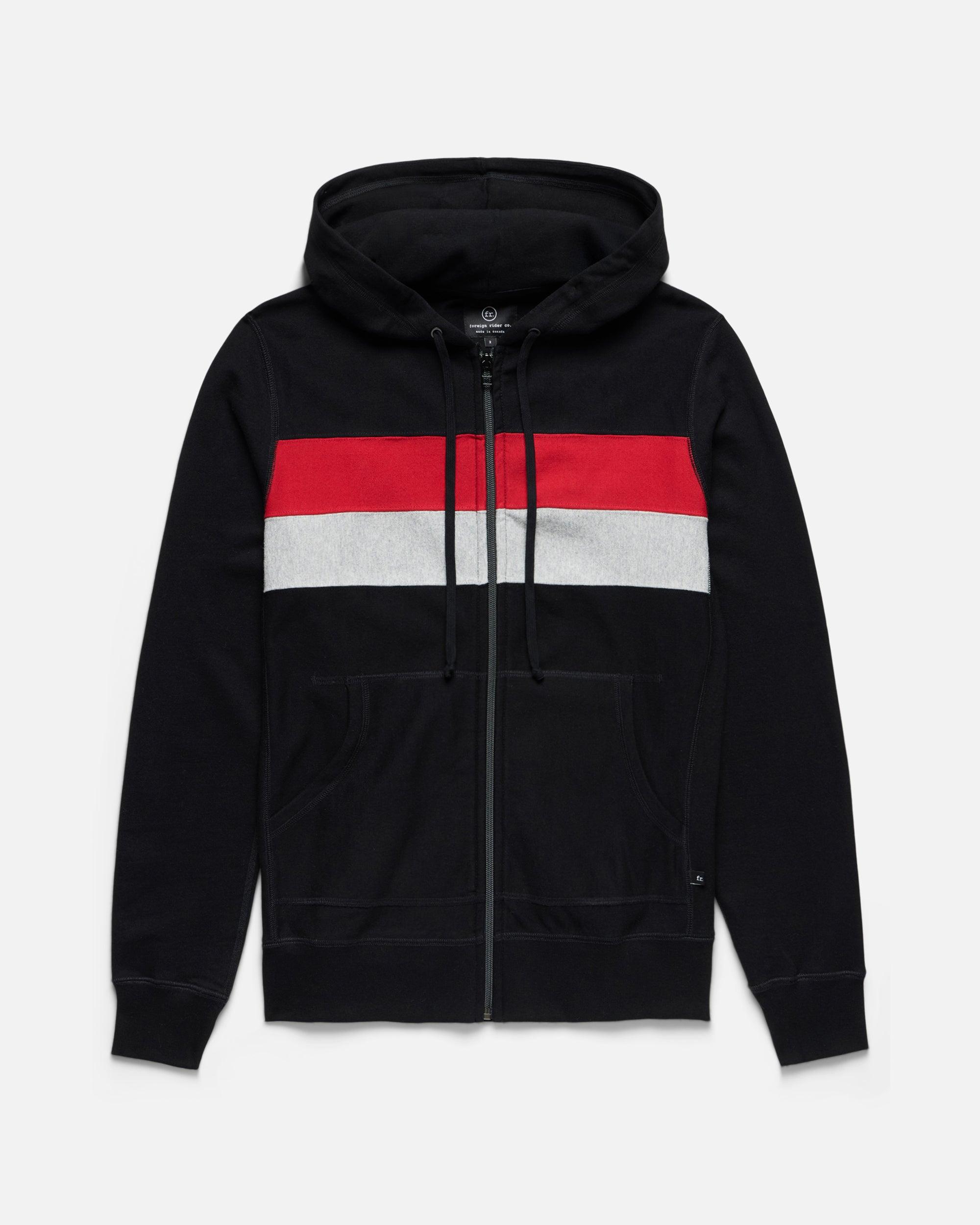 Striped Full Zip Hooded Sweatshirt