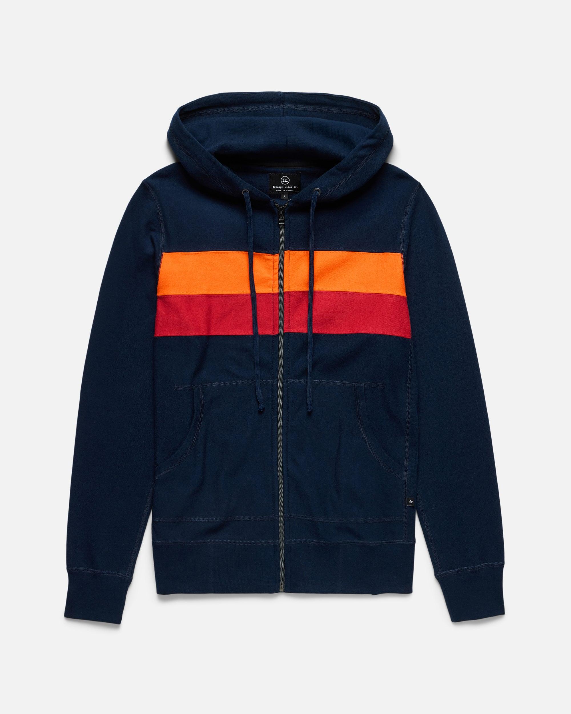 Striped Full Zip Hooded Sweatshirt