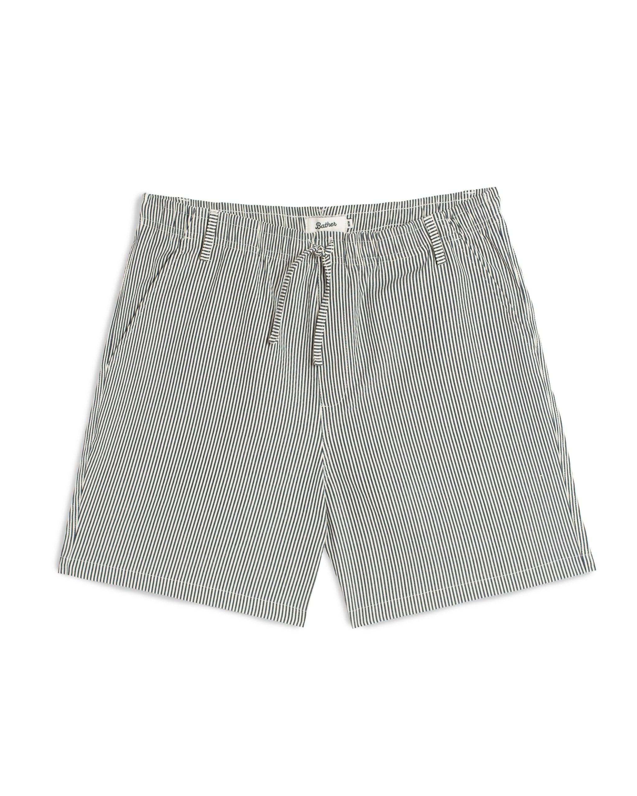 Navy Pinstripe Leisure Short