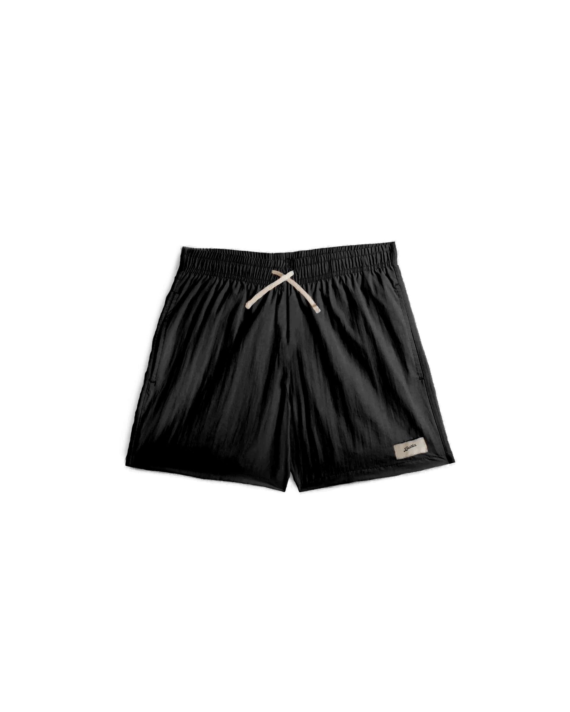 Kids' Solid Black Swim Trunk