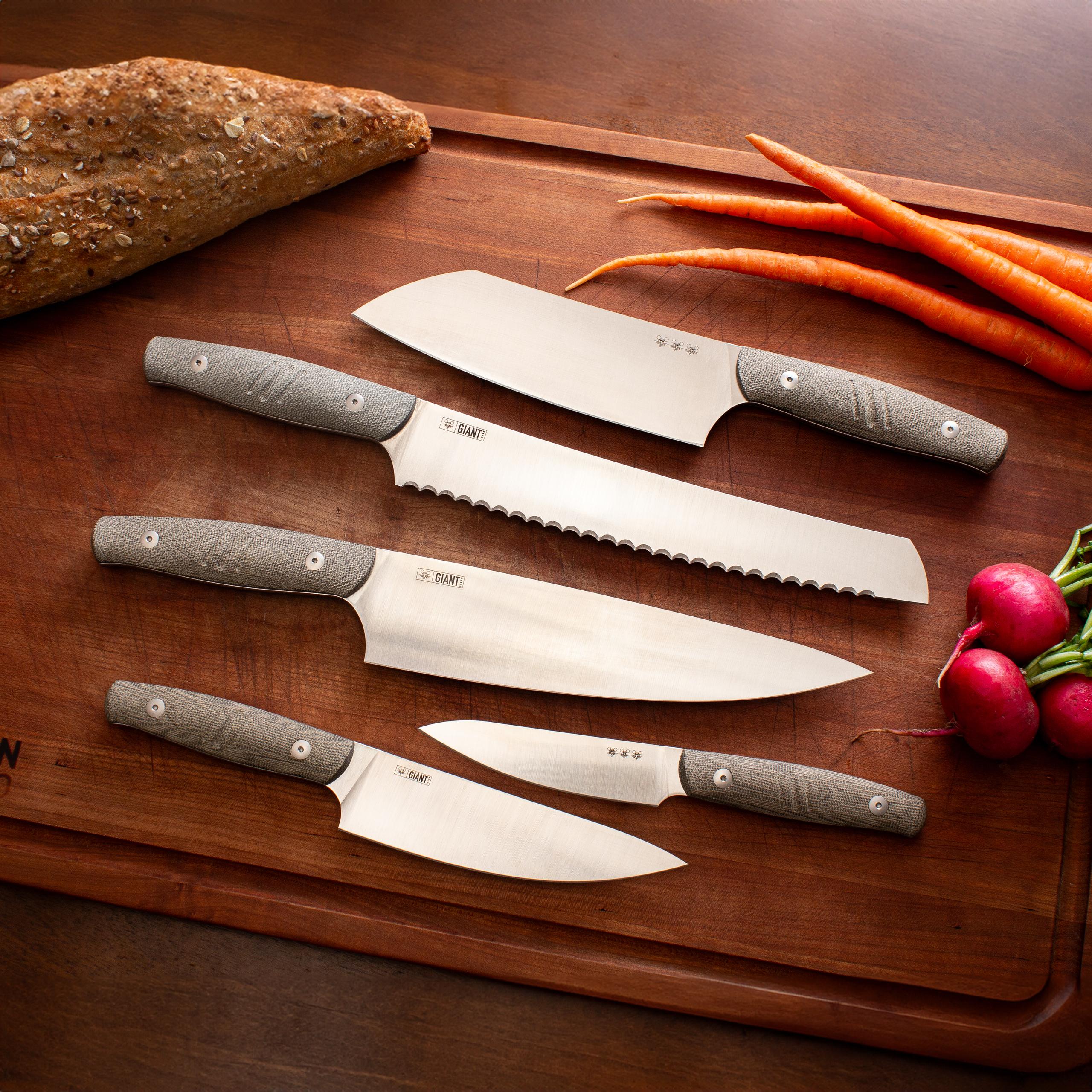 Kitchen Knife Set - Green Canvas