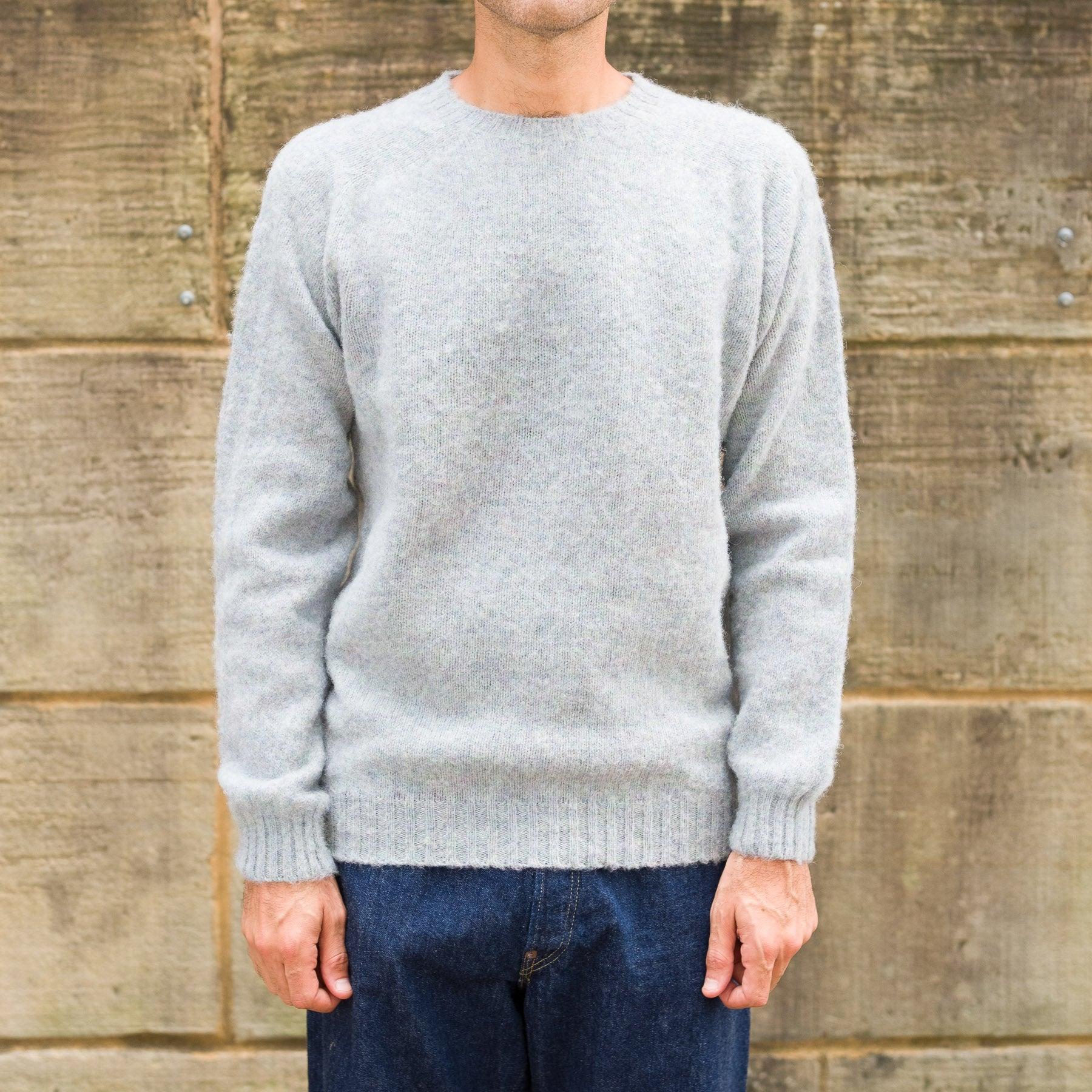 Shetland Slim Fit Crewneck in Sea Glass