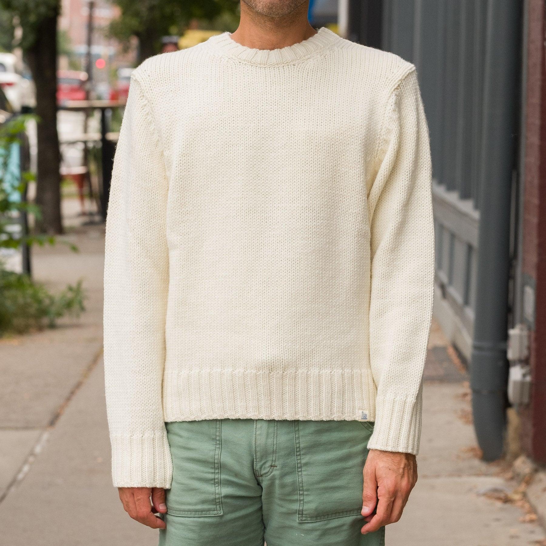 CREWKNIT01CTM.02 Chunky Cropped Merino Sweater in Nature