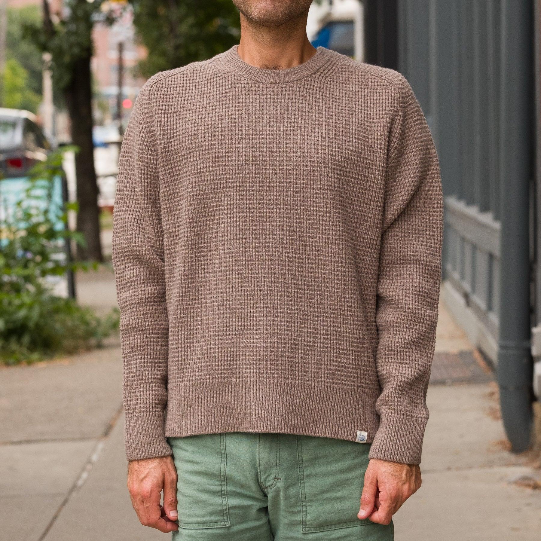 BLADE02.06 Merino Wool Cashmere Waffle Pullover in Grain