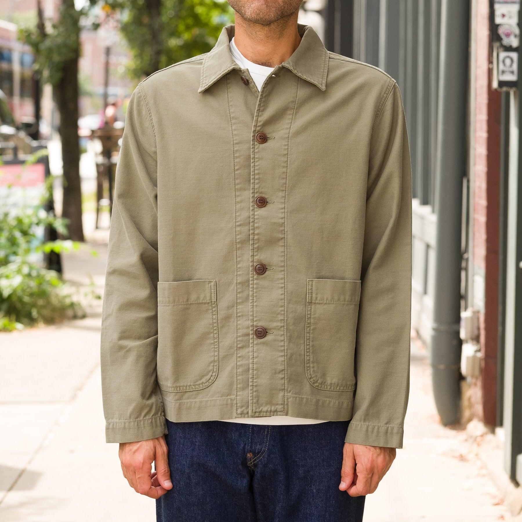 JKT08SC.40 Cropped Sateen Canvas Workers Jacket in Army