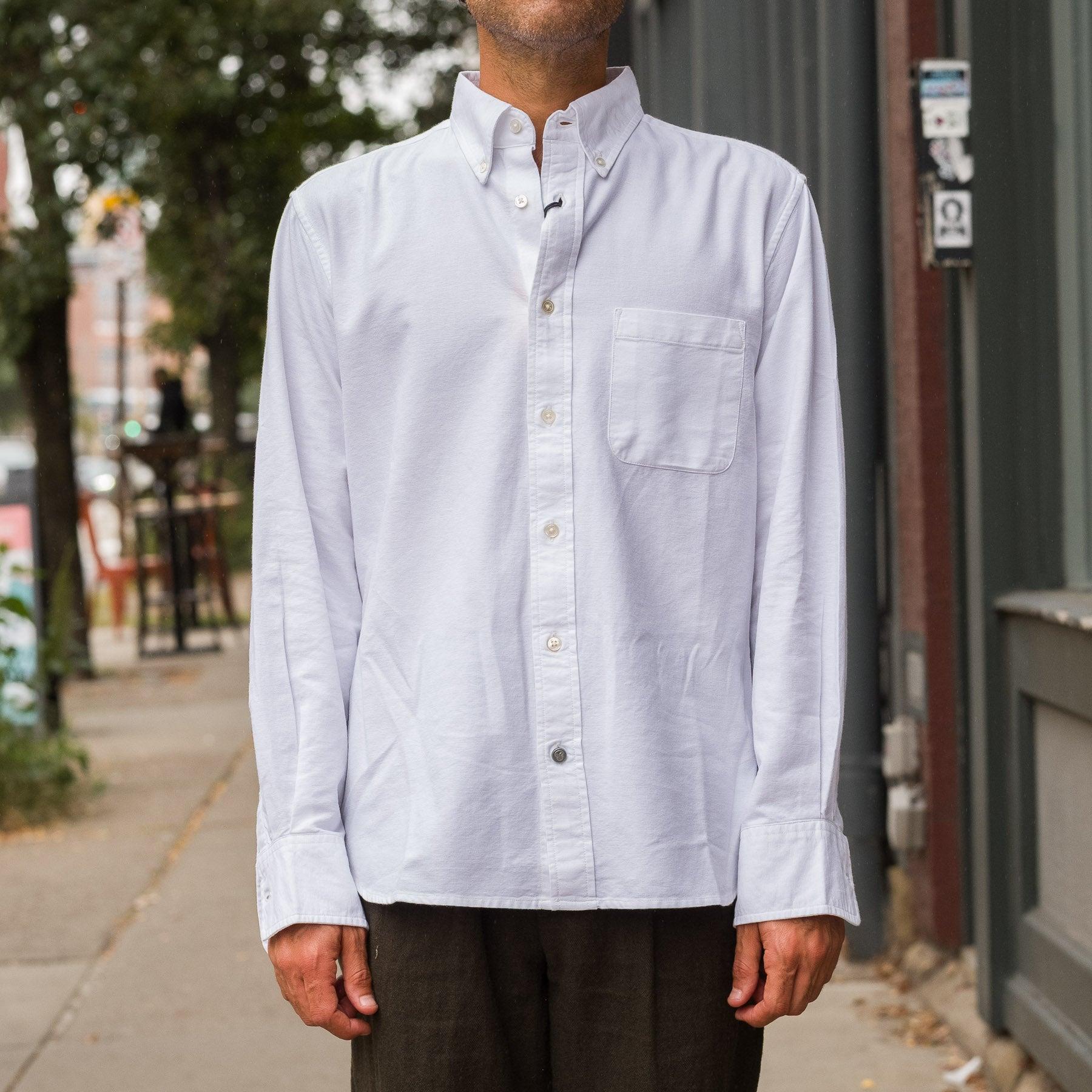 No 5 Classic Button Down 5oz Long Sleeve in White