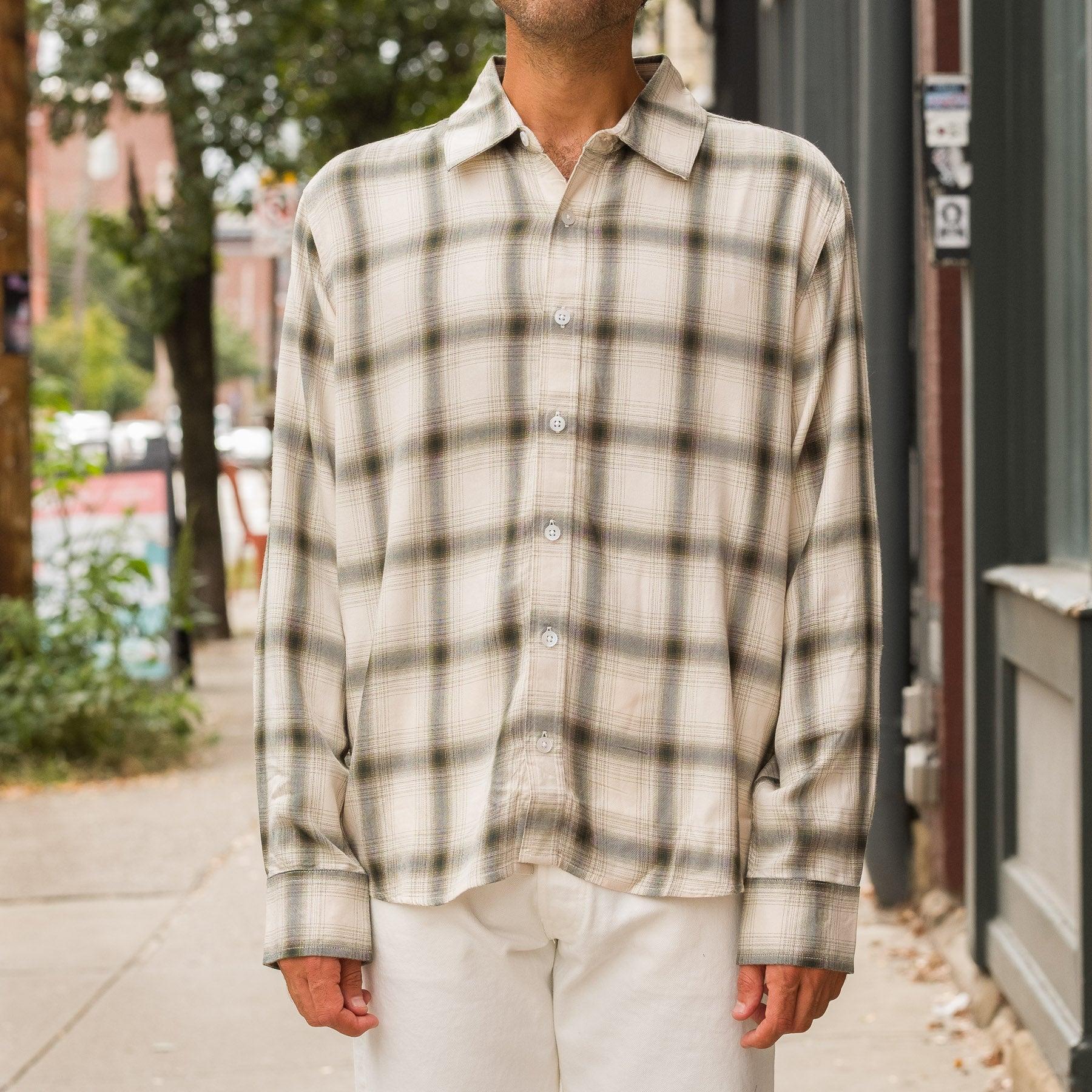 Shadow Check LS Shirt in Green