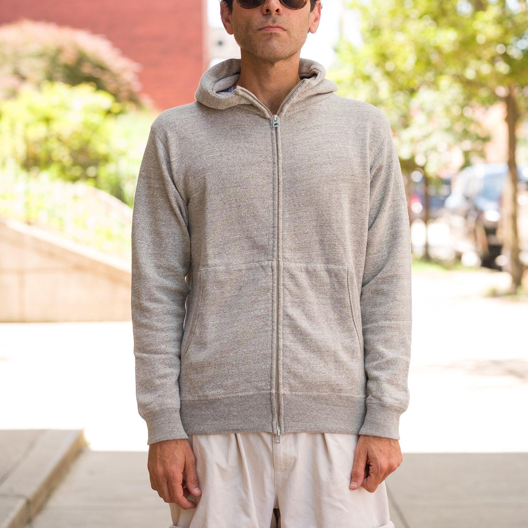 Zip Up Hoodie in Top Gray
