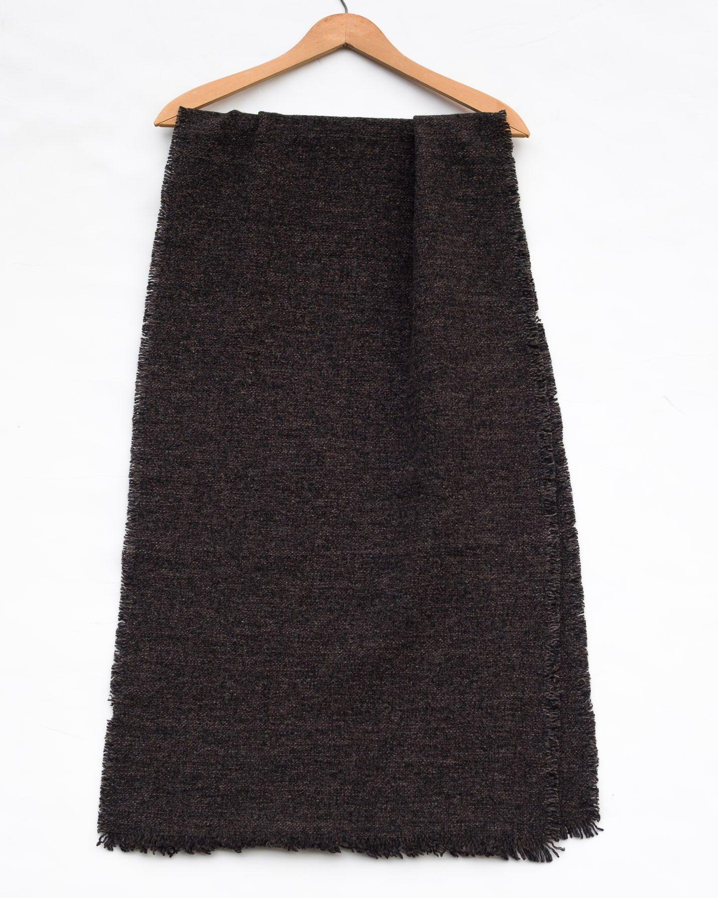 Wool Long Scarf in Black