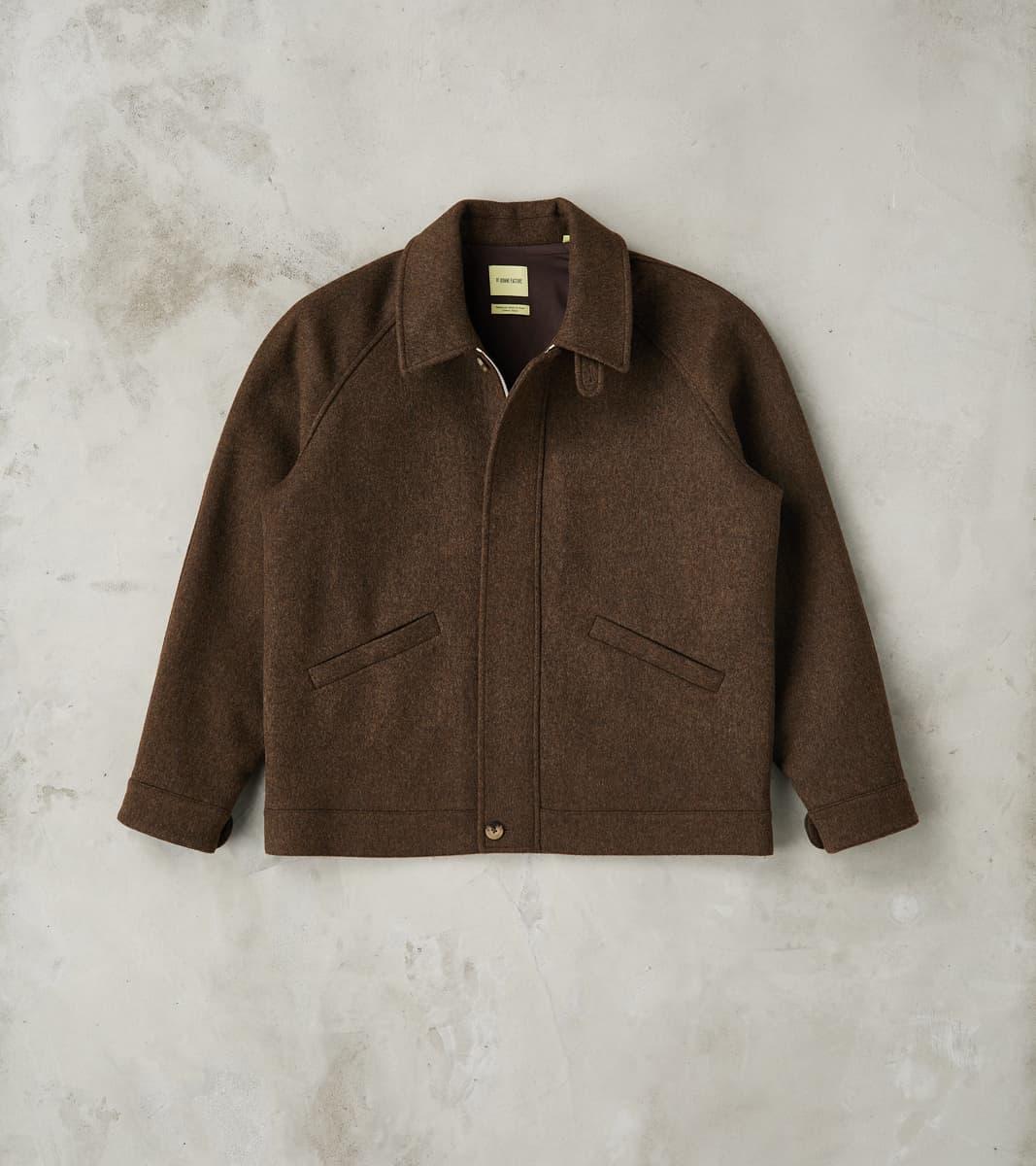 Austrian Wool Cloth Drivers Jacket - Chocolate Brown