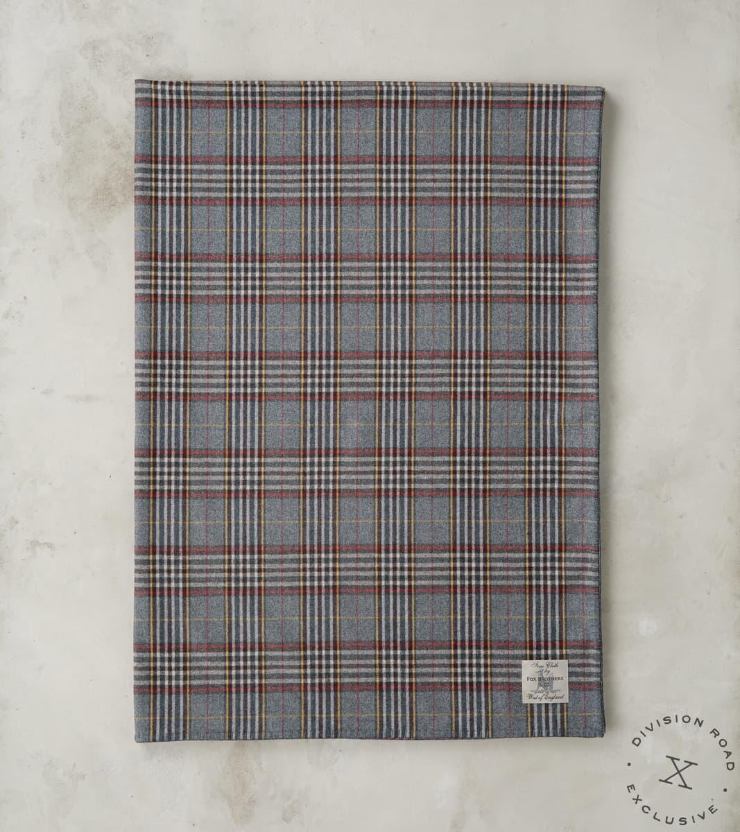 Fox x DR Fog Grey Tartan Twill Flannel Blanket