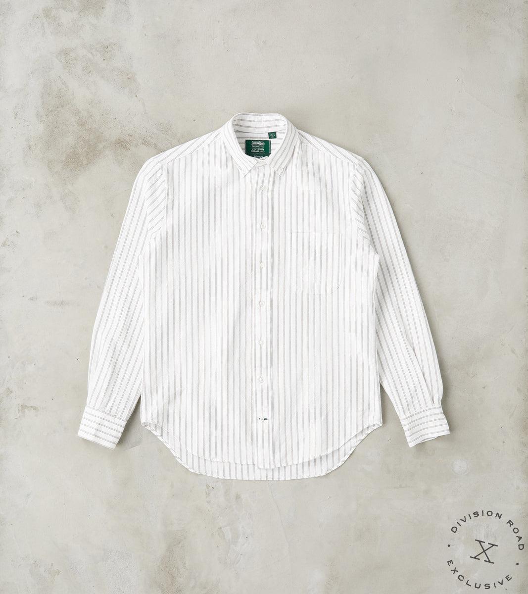 Japanese Amekaji Stripe Oxford - White