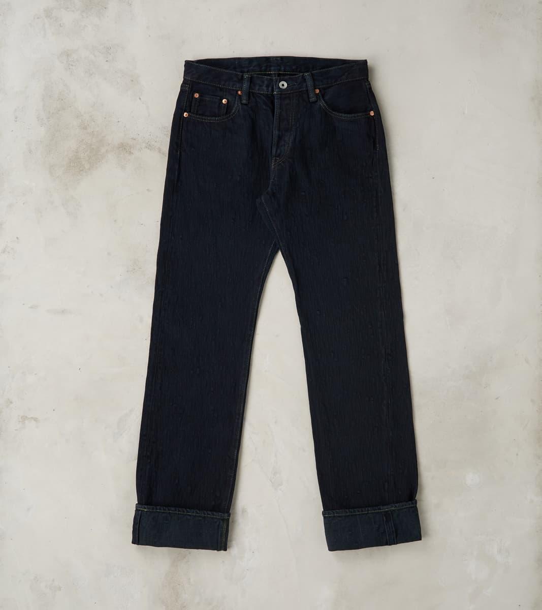 634S-SLBOD - Straight - 16oz Slubby Selvedge Indigo Overdyed Black